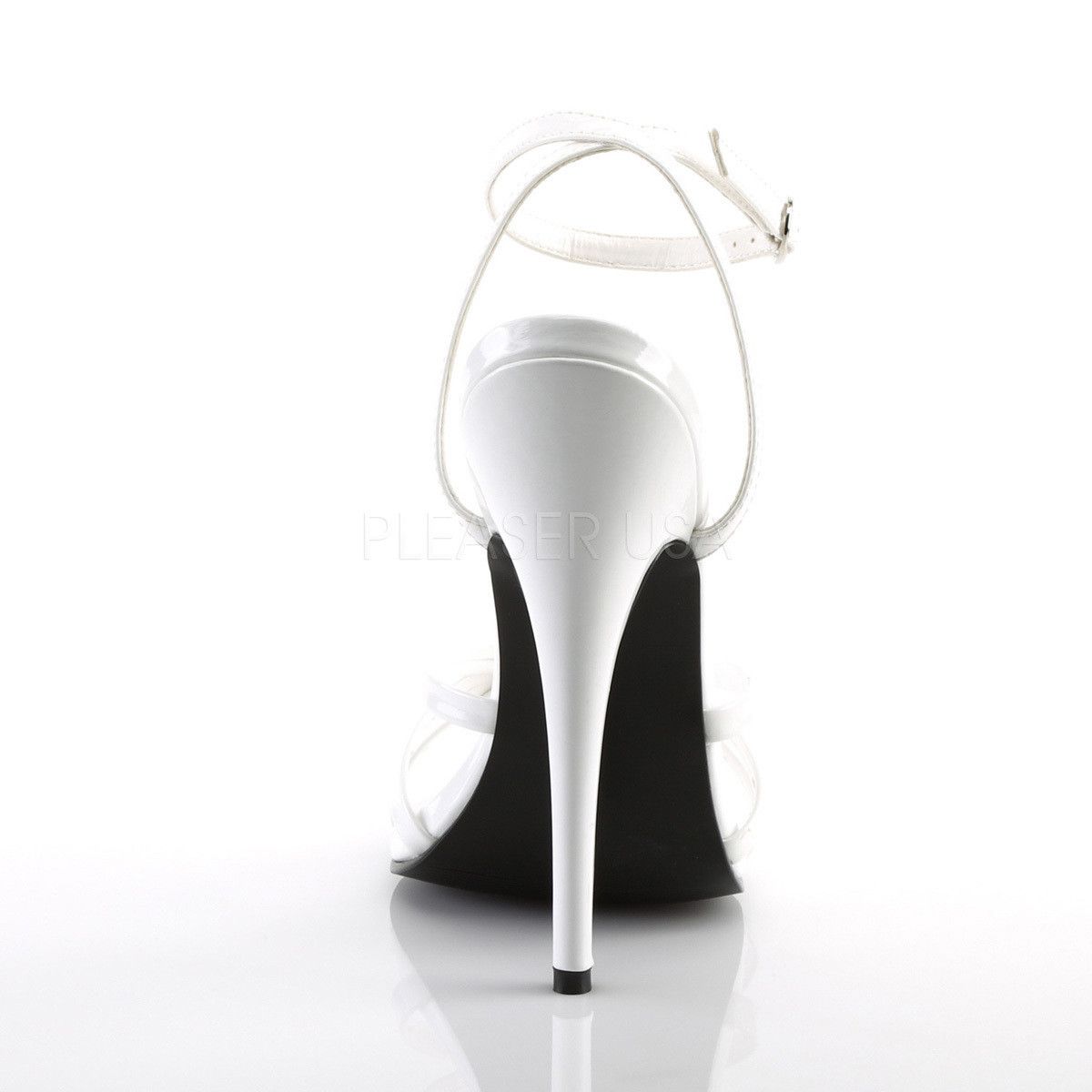 Other Domina 108 White Patent 6" Spiked Heels Ankle Strap Stiletto Size US 9 / IT 39 - 4 Thumbnail