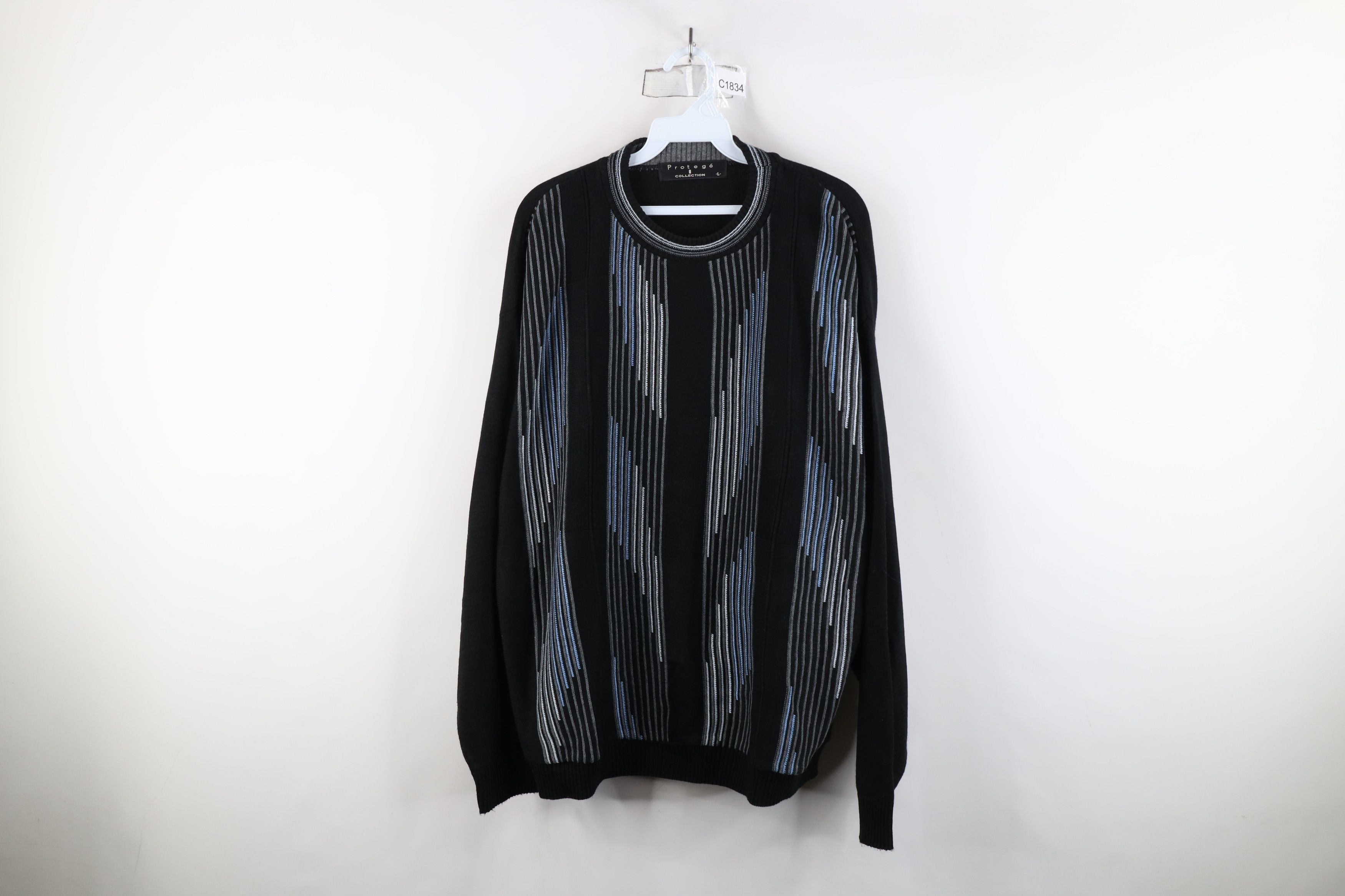 Vintage Vintage 90s Coogi Style Ribbed Knit Crewneck Sweater USA Size US L / EU 52-54 / 3 - 1 Thumbnail