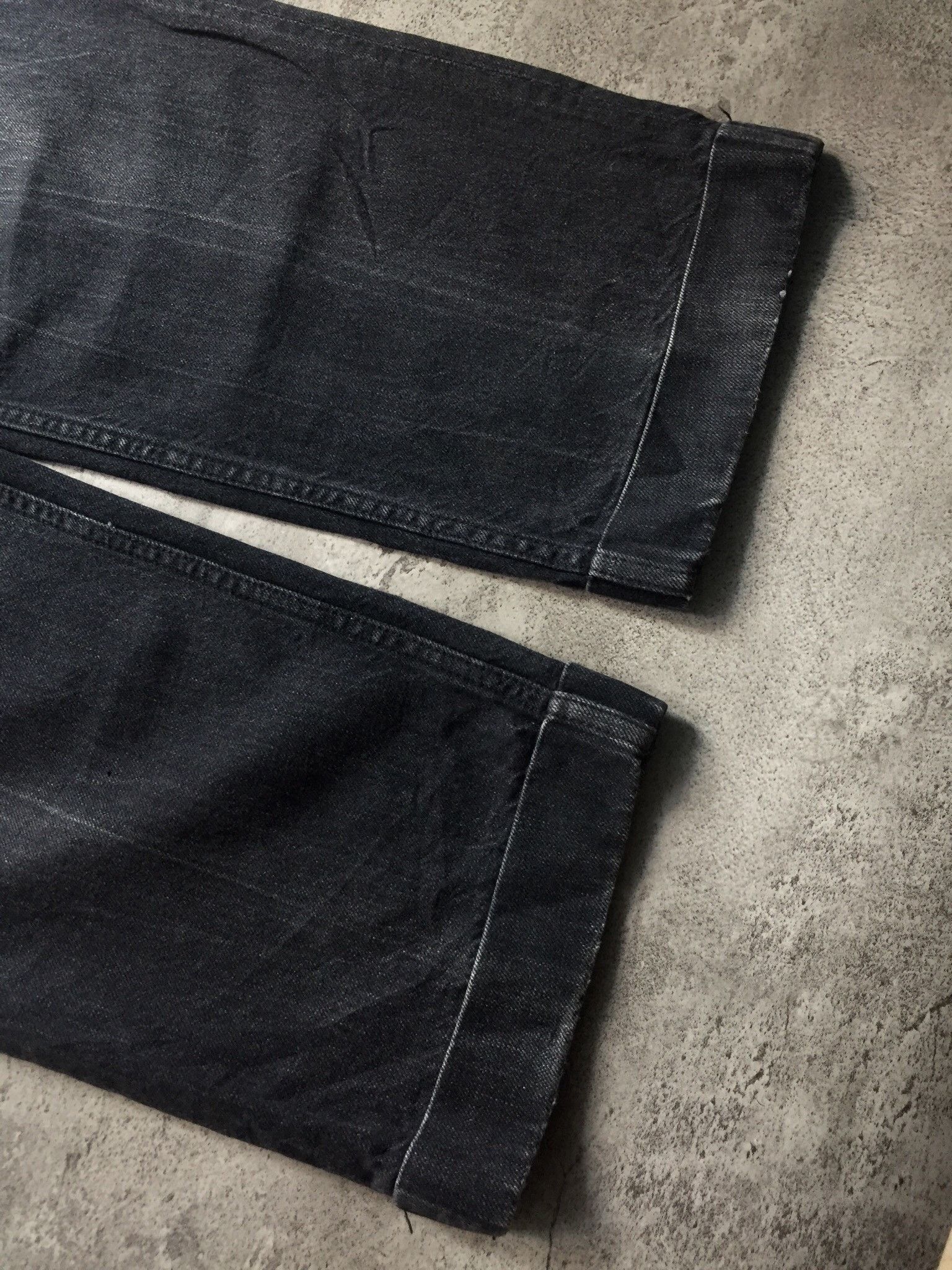 Comme des Garcons CDG Homme Deux Baggy Black Wash Denim Pants Size 30-31 Size US 31 - 4 Thumbnail