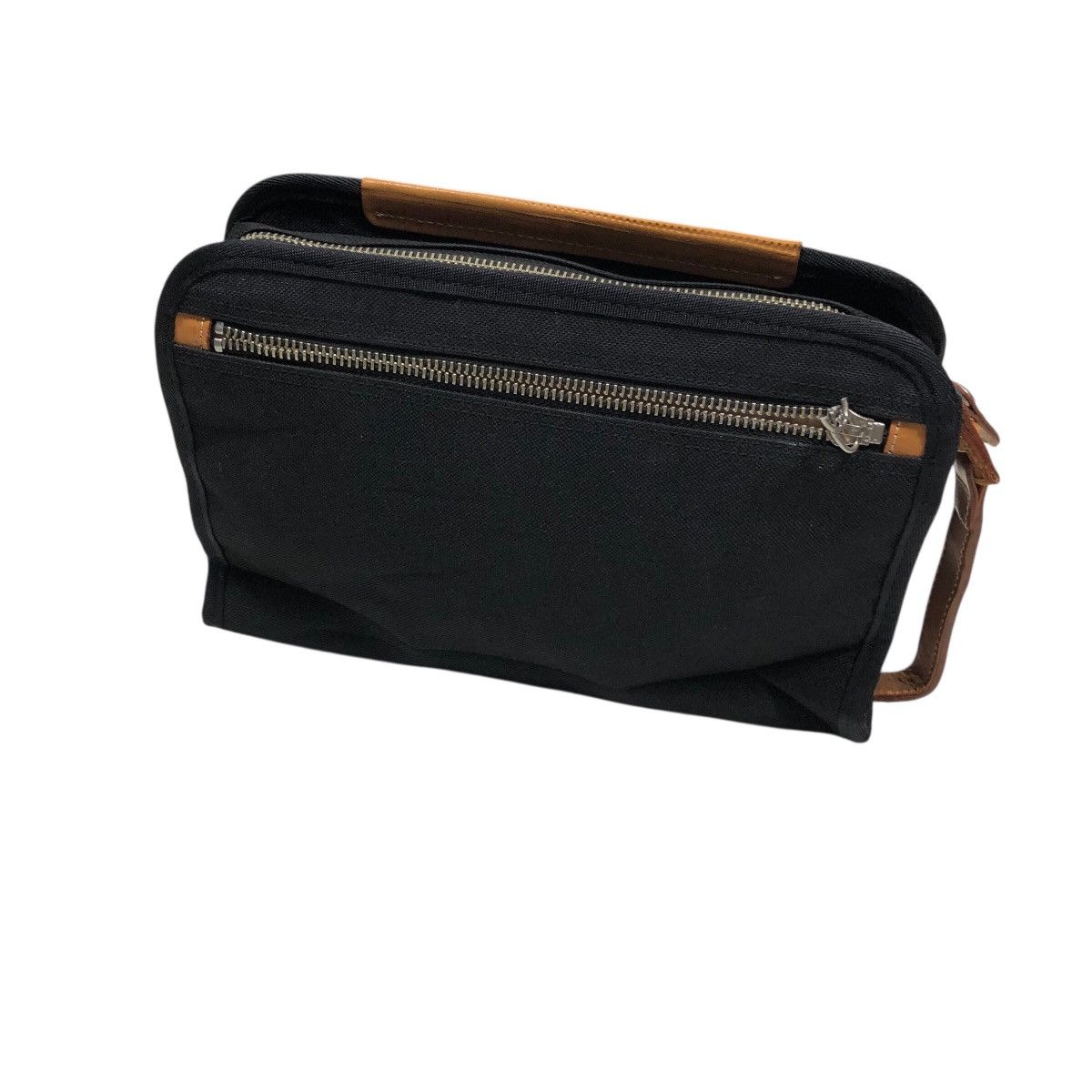 Jean Charles De Castelbajac 📌Rich Black Vintage Pouch Bag Leather Hand Castelbajac Size ONE SIZE - 7 Thumbnail