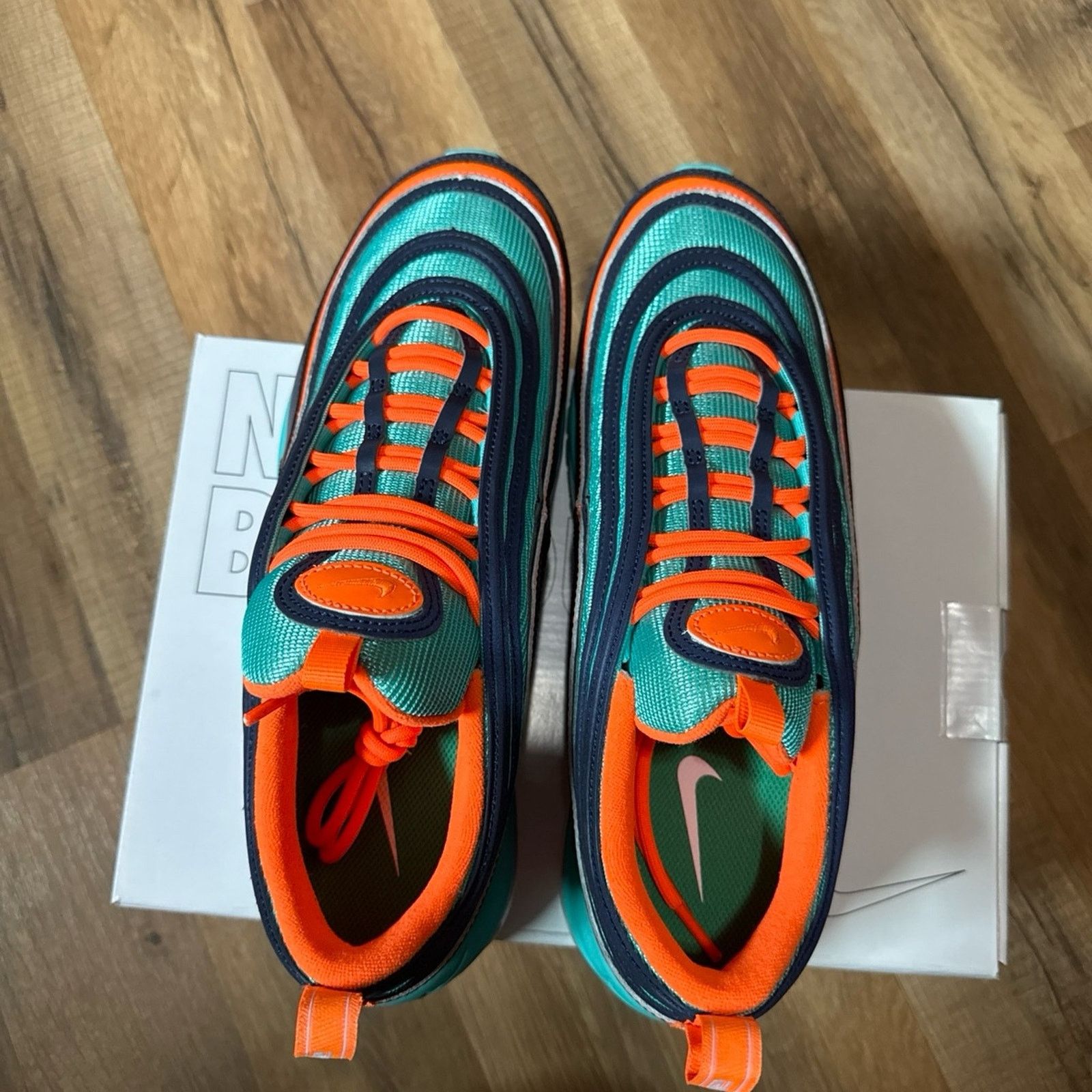 Nike Nike ID Air Max 97 By You Aqua Blue Orange Size US 11 / EU 44 - 6 Thumbnail