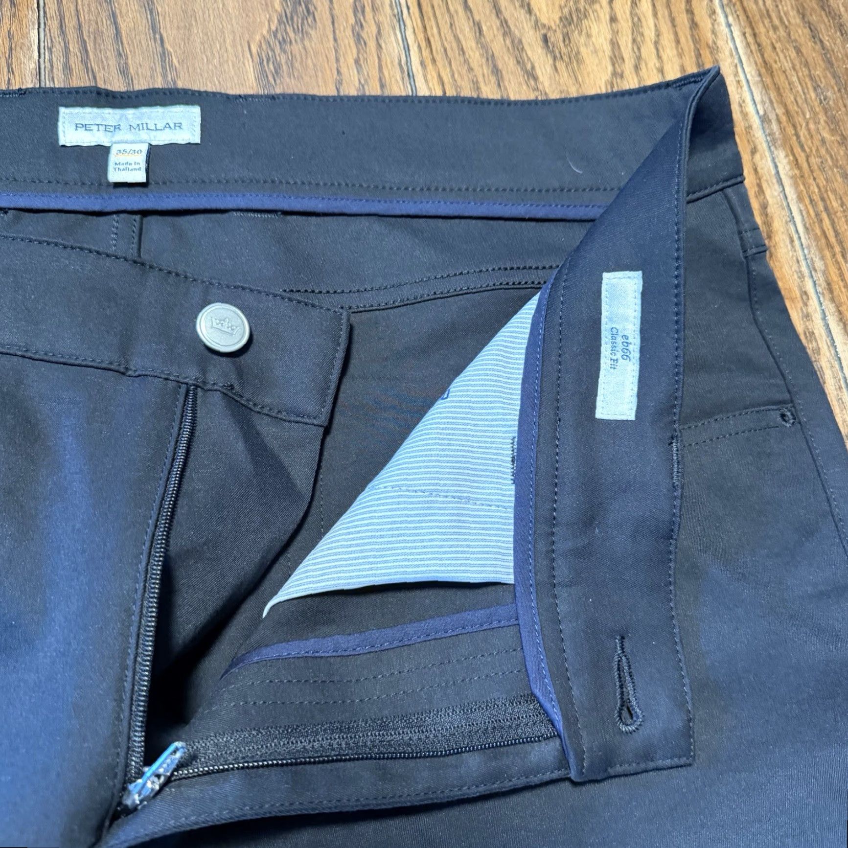 Peter Millar Peter Millar Crown Sport Men Pants Chino Golf Straight Leg Flat Front Black 35x30 Regular Men’s Black Golf Crown Sport Pants Size US 35 - 6 Thumbnail