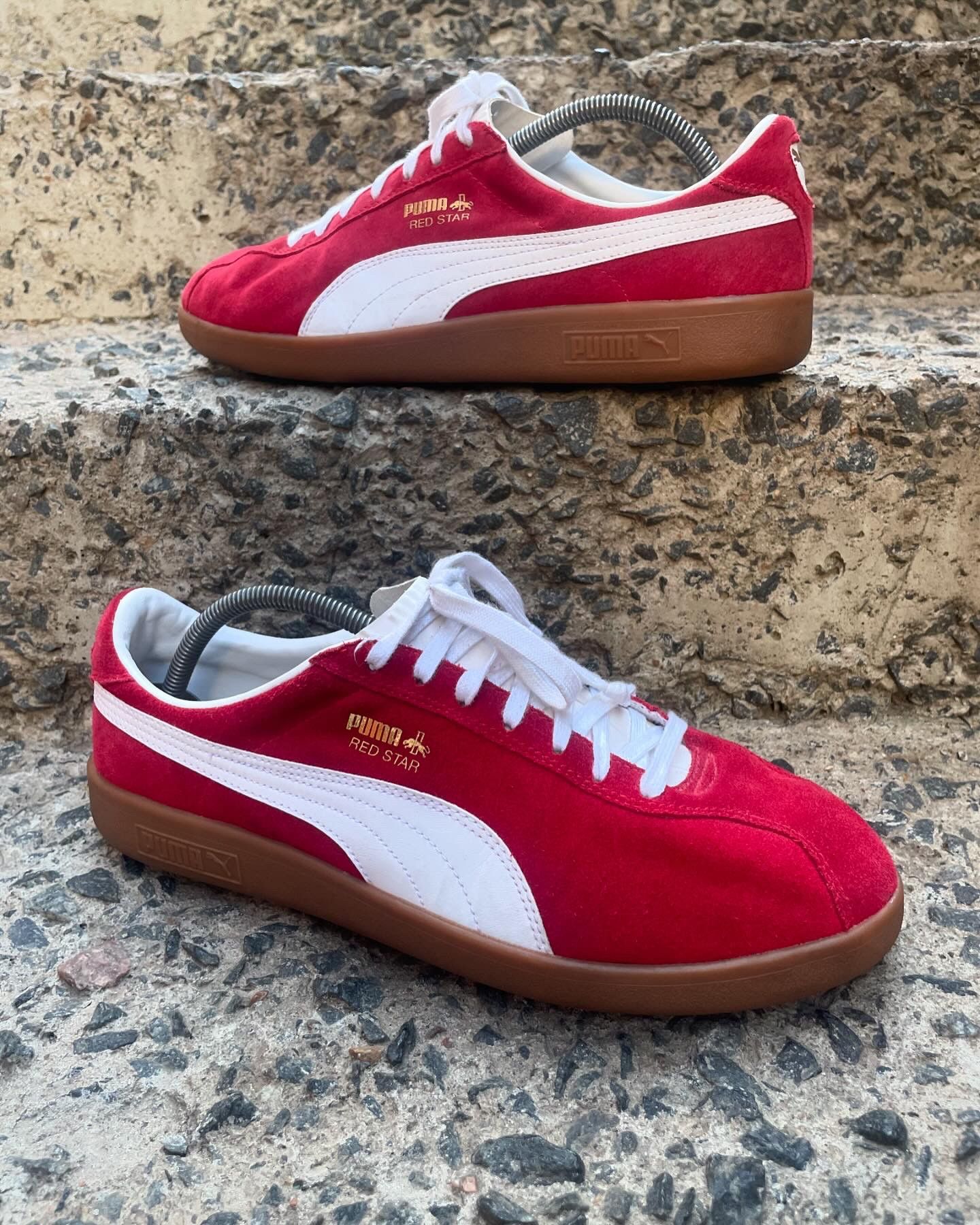Puma × Vintage Rare Puma red star vintage sneakers Size US 12 / EU 45 - 2 Thumbnail