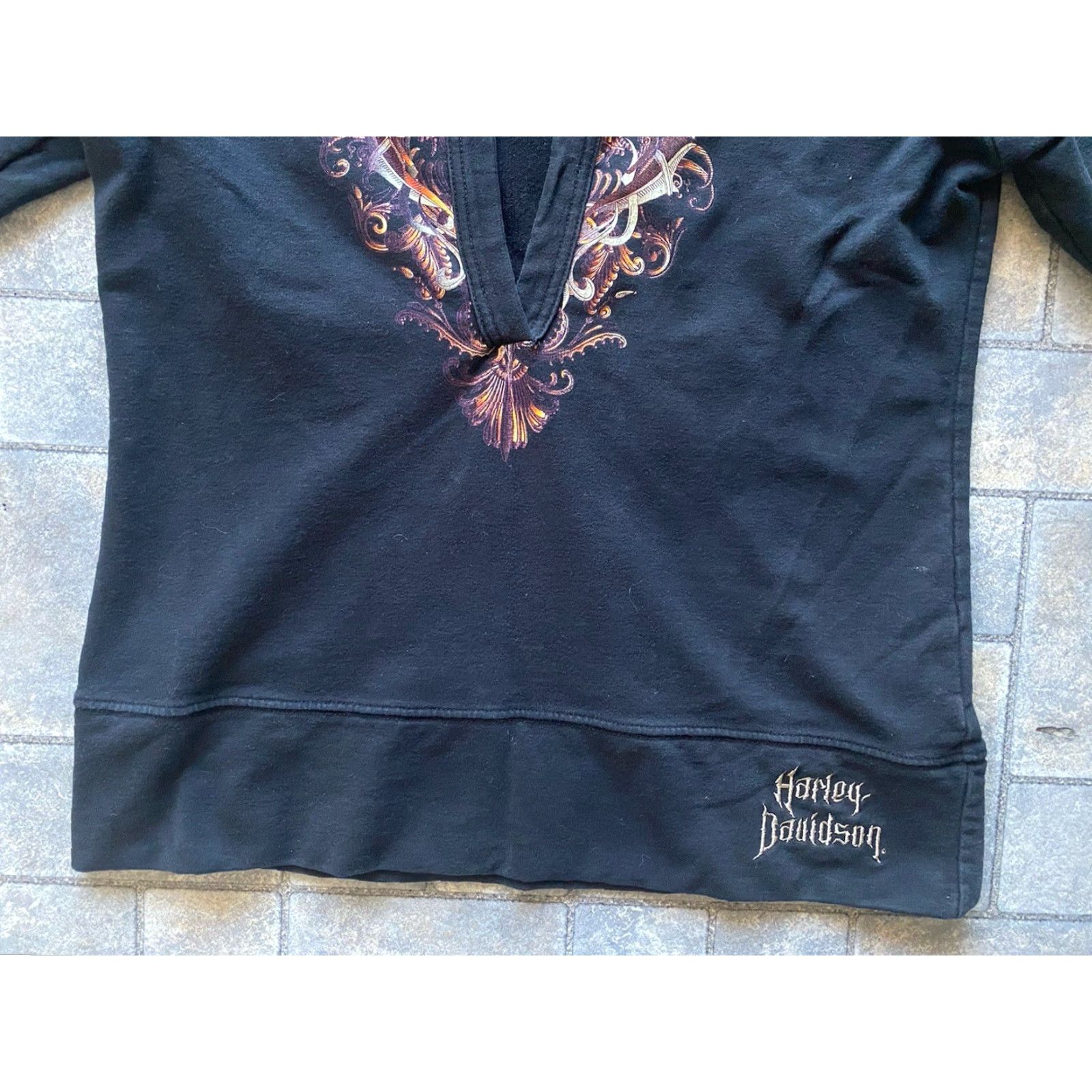 Harley Davidson Harley-Davidson Women’s Hoodie Sweatshirt M Black Skull Pullover Hoodie Sweatshirt Women’s M Black Skull Motorcycle Logo Biker Size M / US 6-8 / IT 42-44 - 3 Thumbnail
