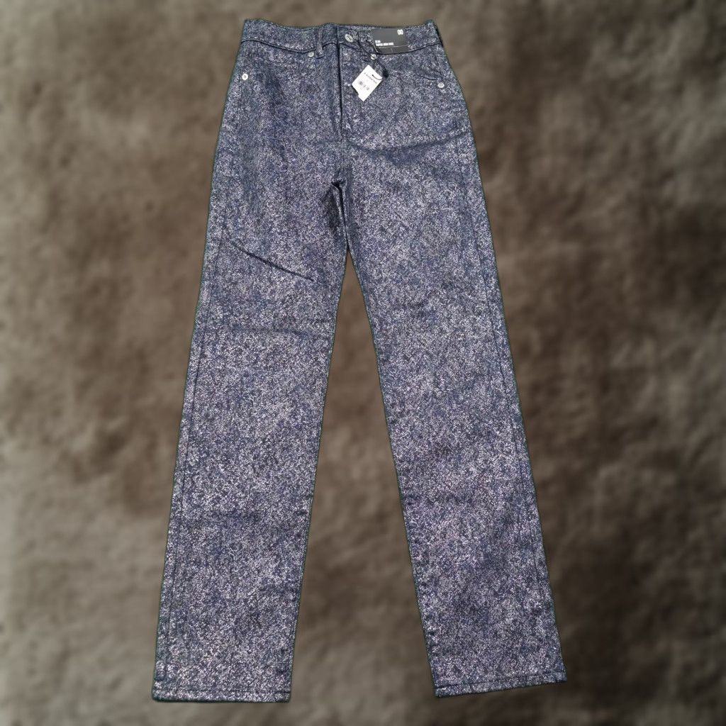 Express EXPRESS Jeans Women Slim Super High Rise 00 Blue Black Speckled Denim 27" Inseam Contemporary Stretch Womens Jeans Size 24" / US 00 / IT 34 - 1 Thumbnail