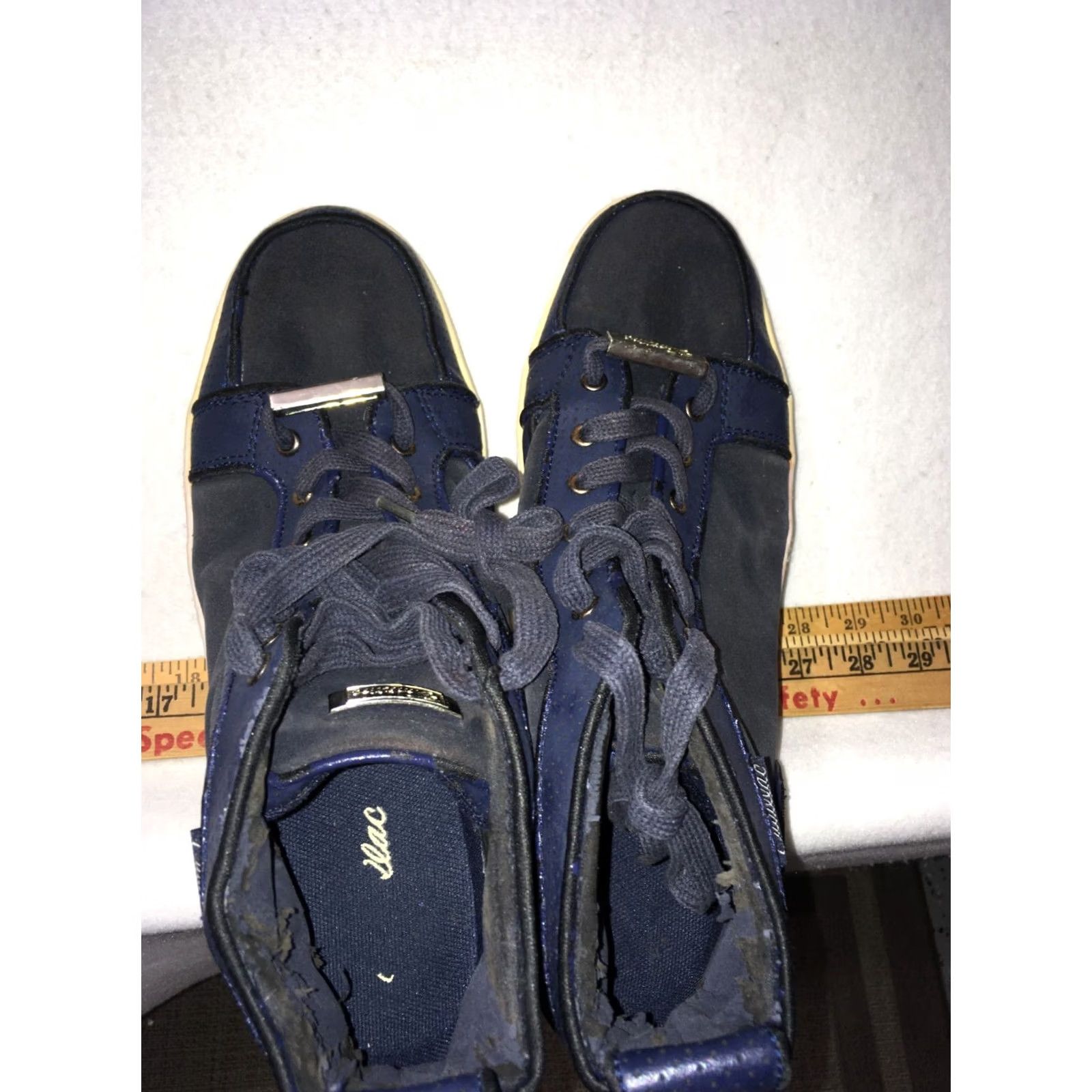 Vintage GM Cadillac Hi Top Mens Basketball Sneakers BLUE BLACK US 11 Sneaker Athletic Cadarro? Size US M / EU 48-50 / 2 - 4 Thumbnail