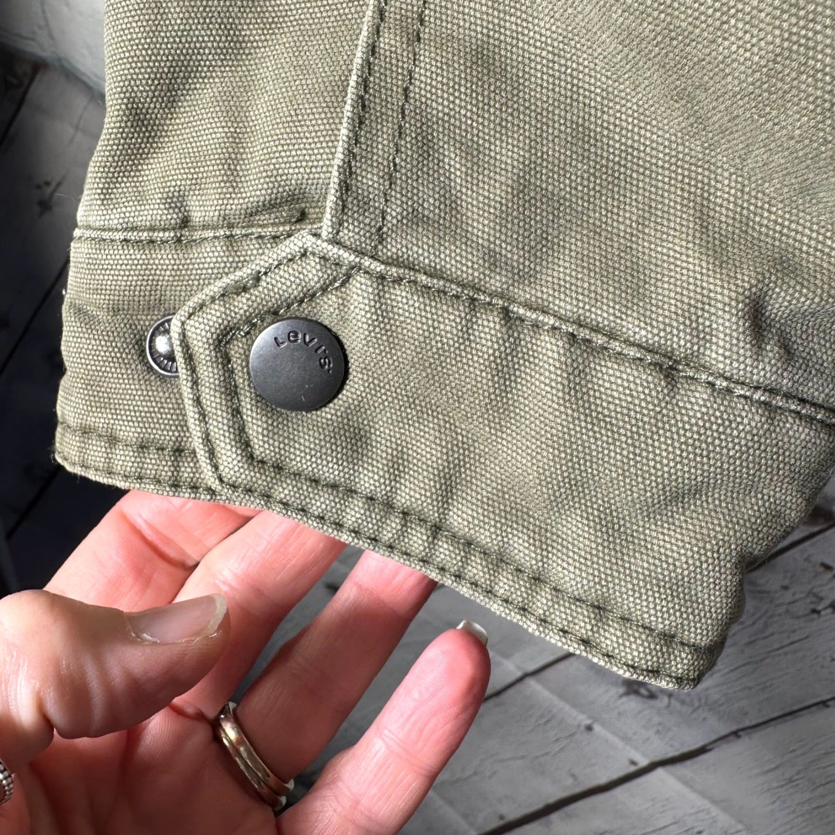 Levi's Levi's Mens Canvas Bomber Jacket Small Olive Green Full Zip Mock Neck Size US S / EU 44-46 / 1 - 5 Thumbnail