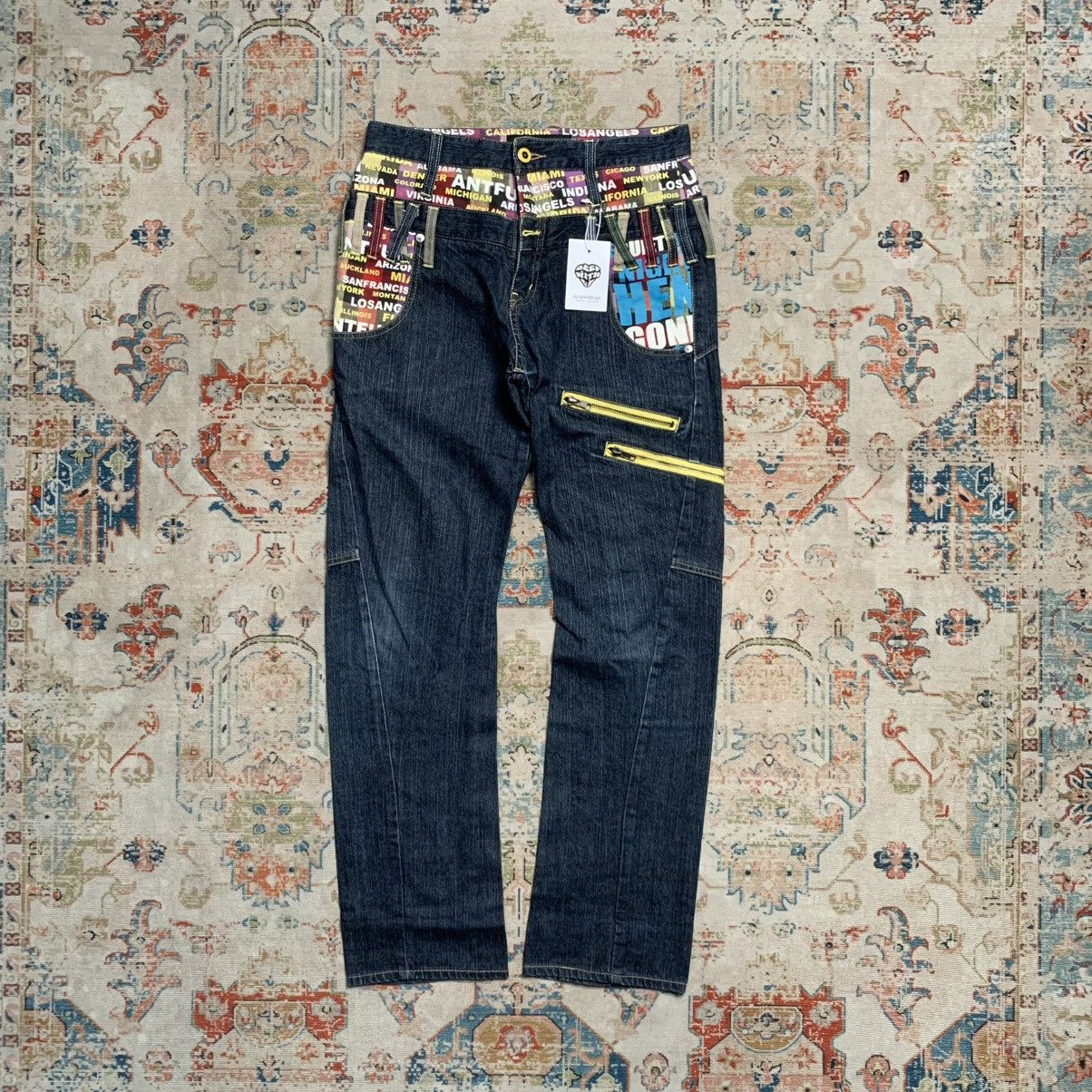 Japanese Brand Antfui Double Waist Dark Blue Jeans Regular Fit Size US 30 / EU 46 - 1 Thumbnail
