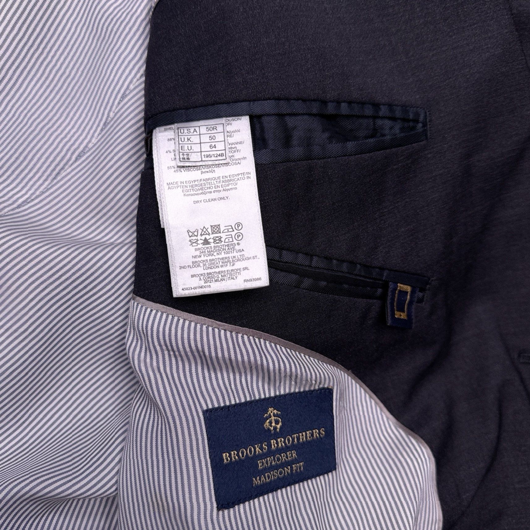 Brooks Brothers Brooks Brothers Explorer Madison Fit Suit Jacket 50R Gray Wool Stretch Blazer Size 50R - 6 Thumbnail