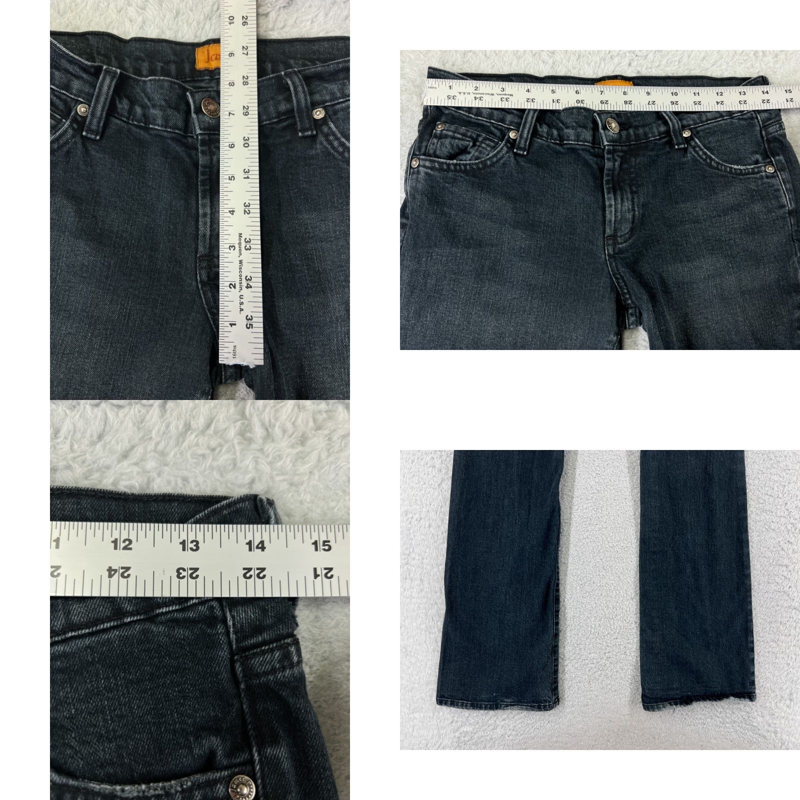 Vintage VINTAGE James Jeans Women Jeans Flared 27 Black Cotton Denim 31.5in Inseam Low Rise 26in Waist 5-Pocket Mens? Size 27" / US 4 / IT 40 - 9 Thumbnail