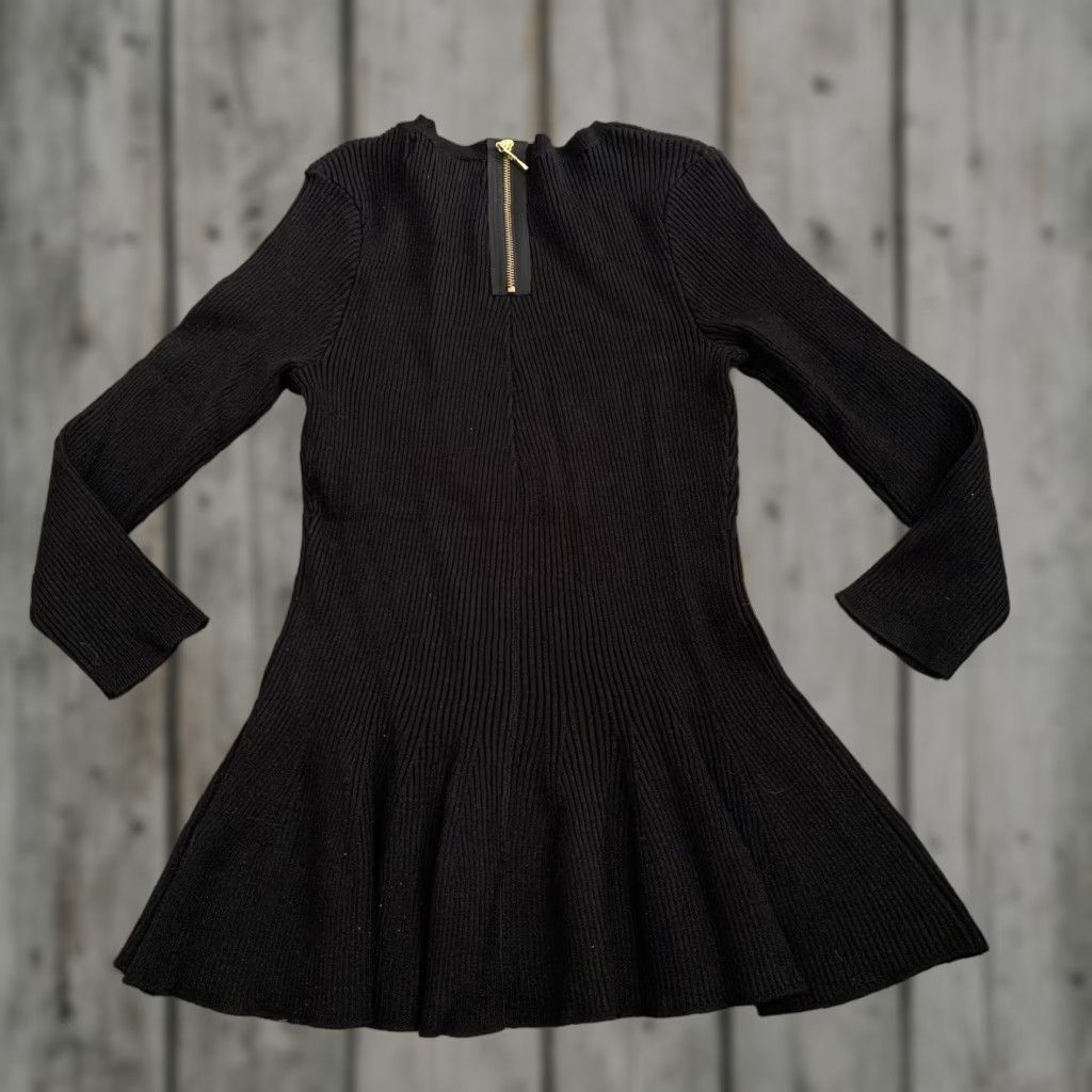 Vintage Catherine Malandrino Sweater Womens Small Black Ribbed Knit Pullover Back Zipper Size S / US 4 / IT 40 - 1 Thumbnail