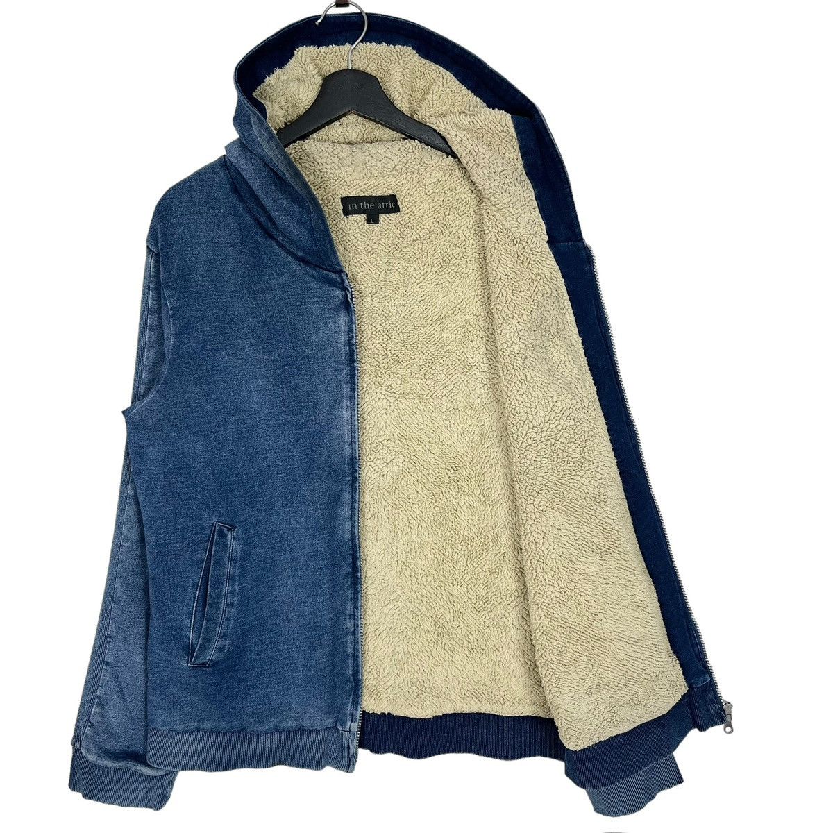 In The Attic × Japanese Brand In The Attic Denim Fleece Zipper Hoodie Jacket Size US L / EU 52-54 / 3 - 6 Thumbnail