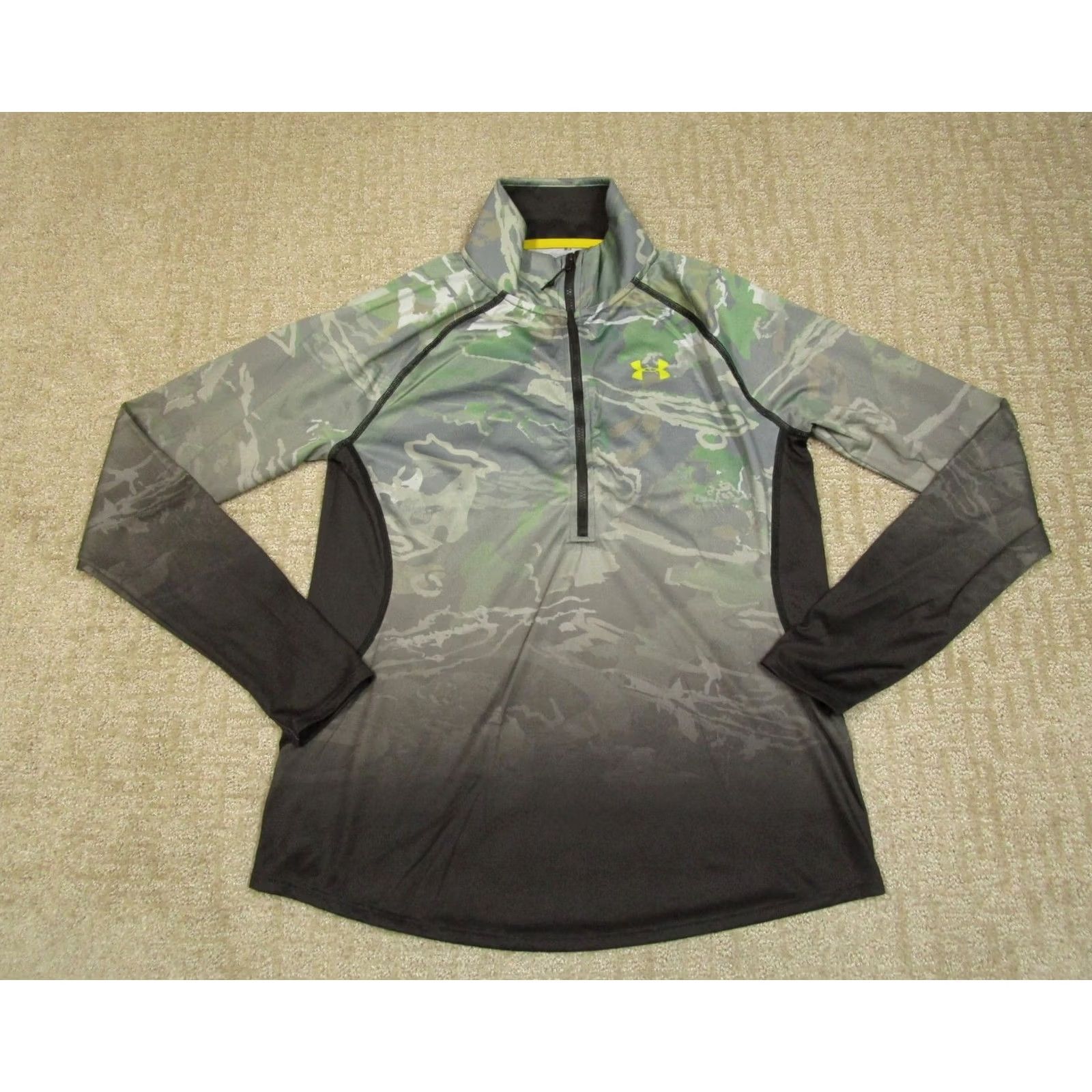 Under Armour Under Armour Pullover Women Medium Green Camo Quarter Zip Performance Run Gym Size M / US 6-8 / IT 42-44 - 2 Thumbnail