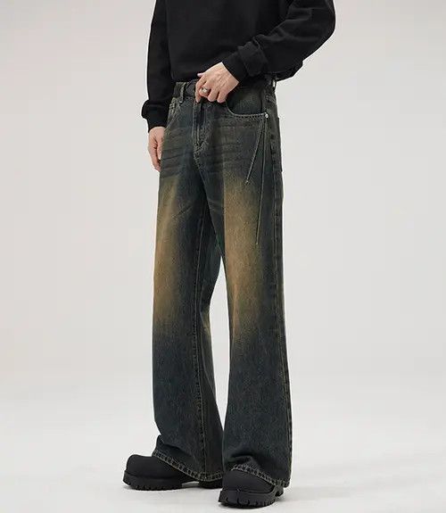 Japanese Brand Men's vintage distressed washed loose flared jeans Size US 32 / EU 48 - 1 Thumbnail
