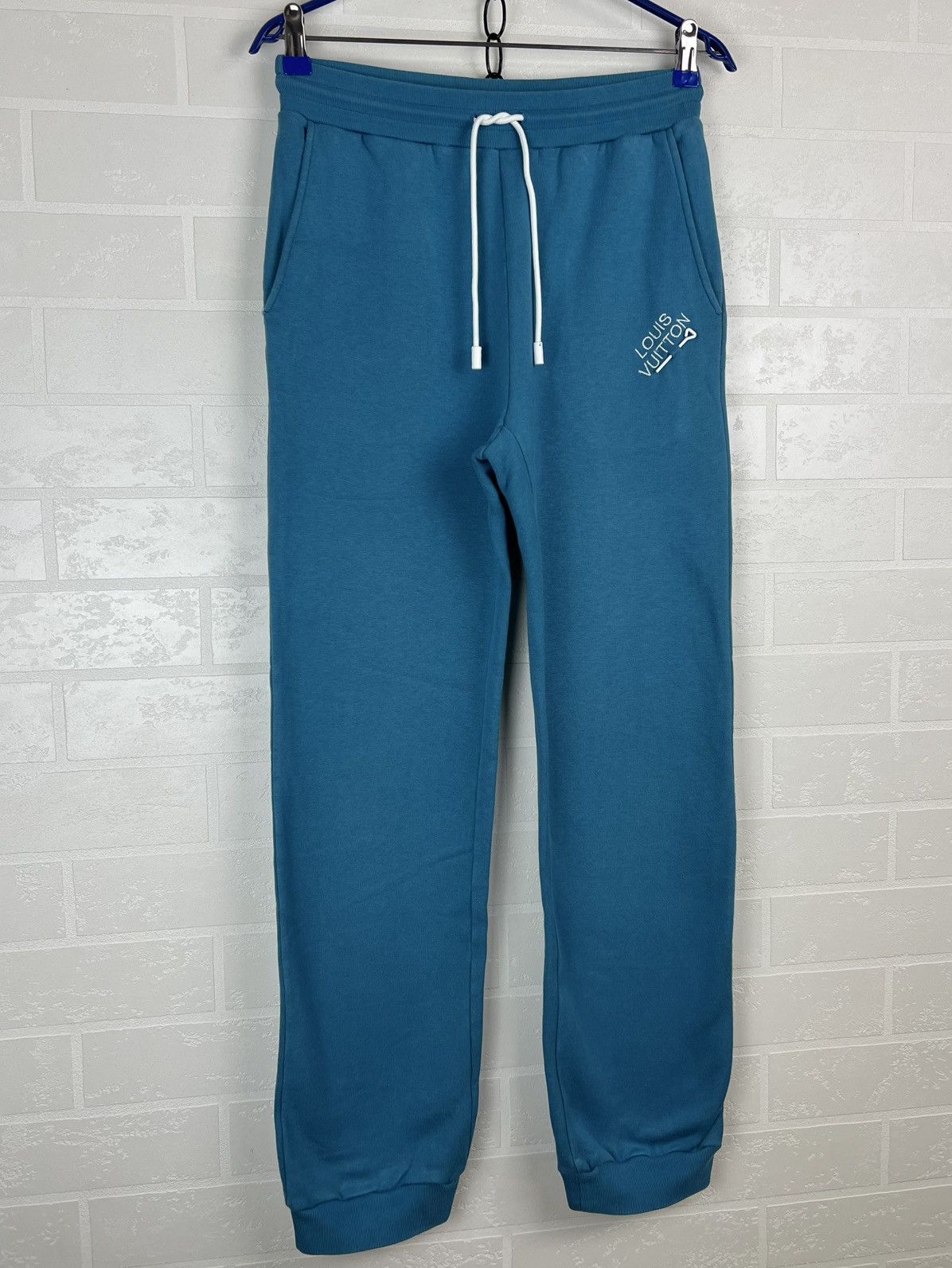 Louis Vuitton LOUIS VUITTON Sweatpants Joggers LV Signature Logo Blue Mens Size US 30 / EU 46 - 2 Thumbnail