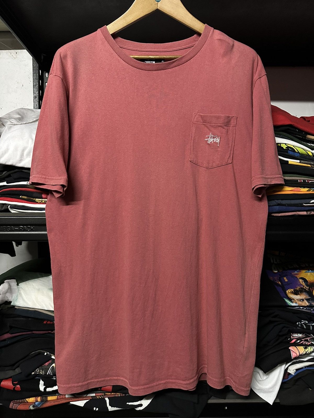 Stussy × Vintage Stussy Pocket Embroidered Logo Tee Size US XL / EU 56 / 4 - 1 Thumbnail