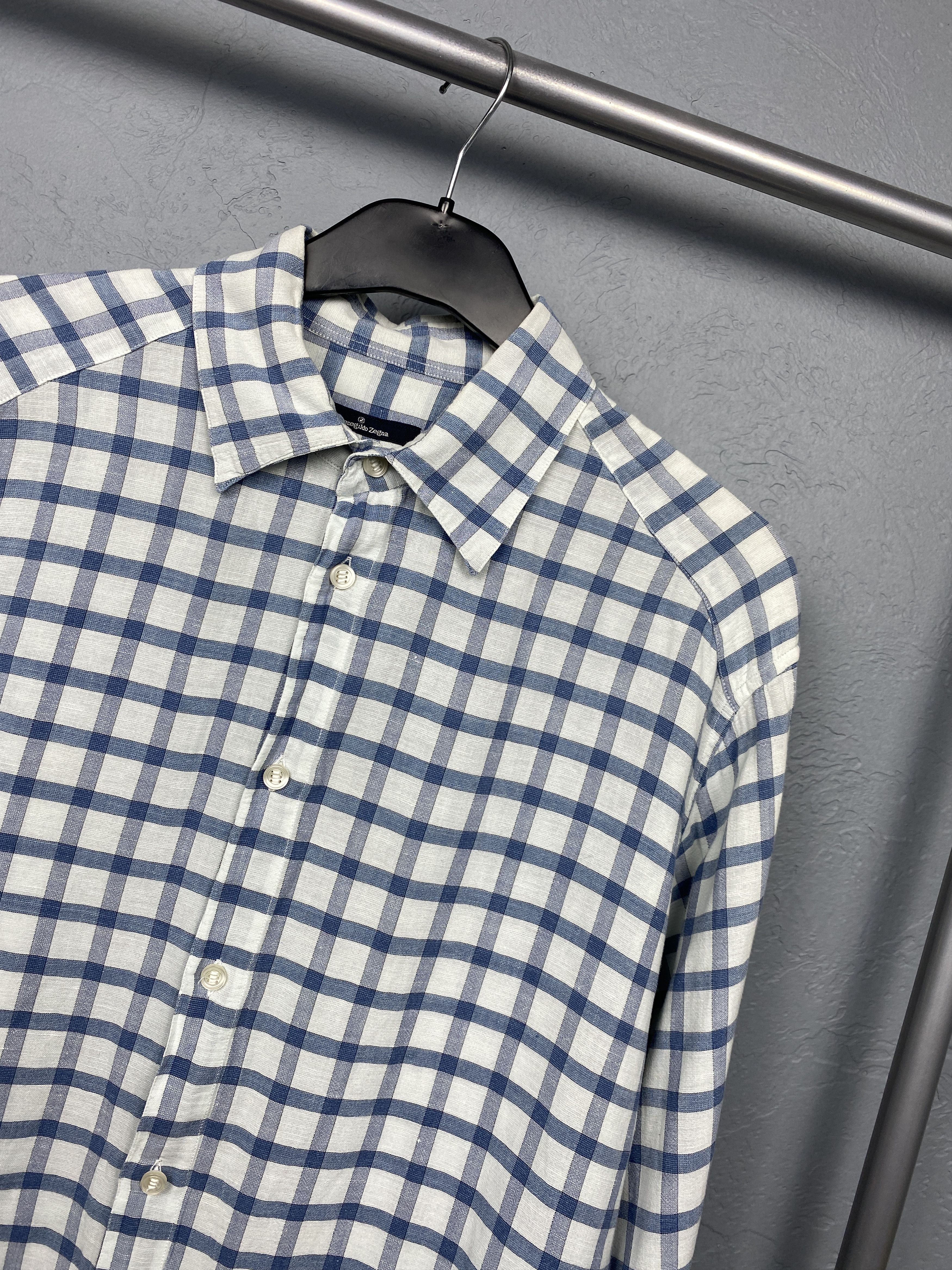 Ermenegildo Zegna Ermenegildo Zegna Vintage Mens LINEN Long Sleeve Shirt Size US L / EU 52-54 / 3 - 2 Thumbnail