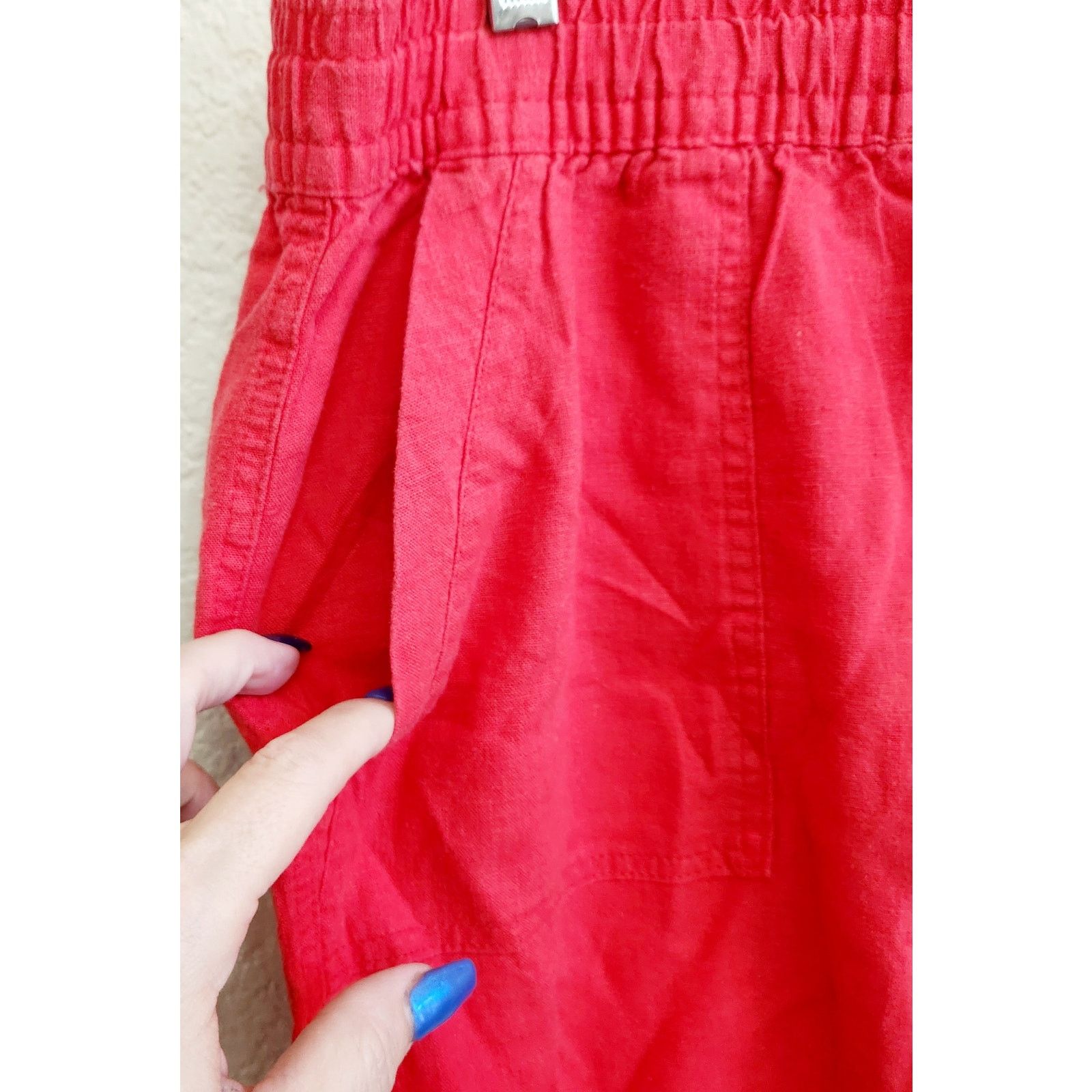 Nautica Nautica Red Drawstring Waist Slashed Pockets Shorts Large Size 34" / US 12 / IT 48 - 2 Thumbnail