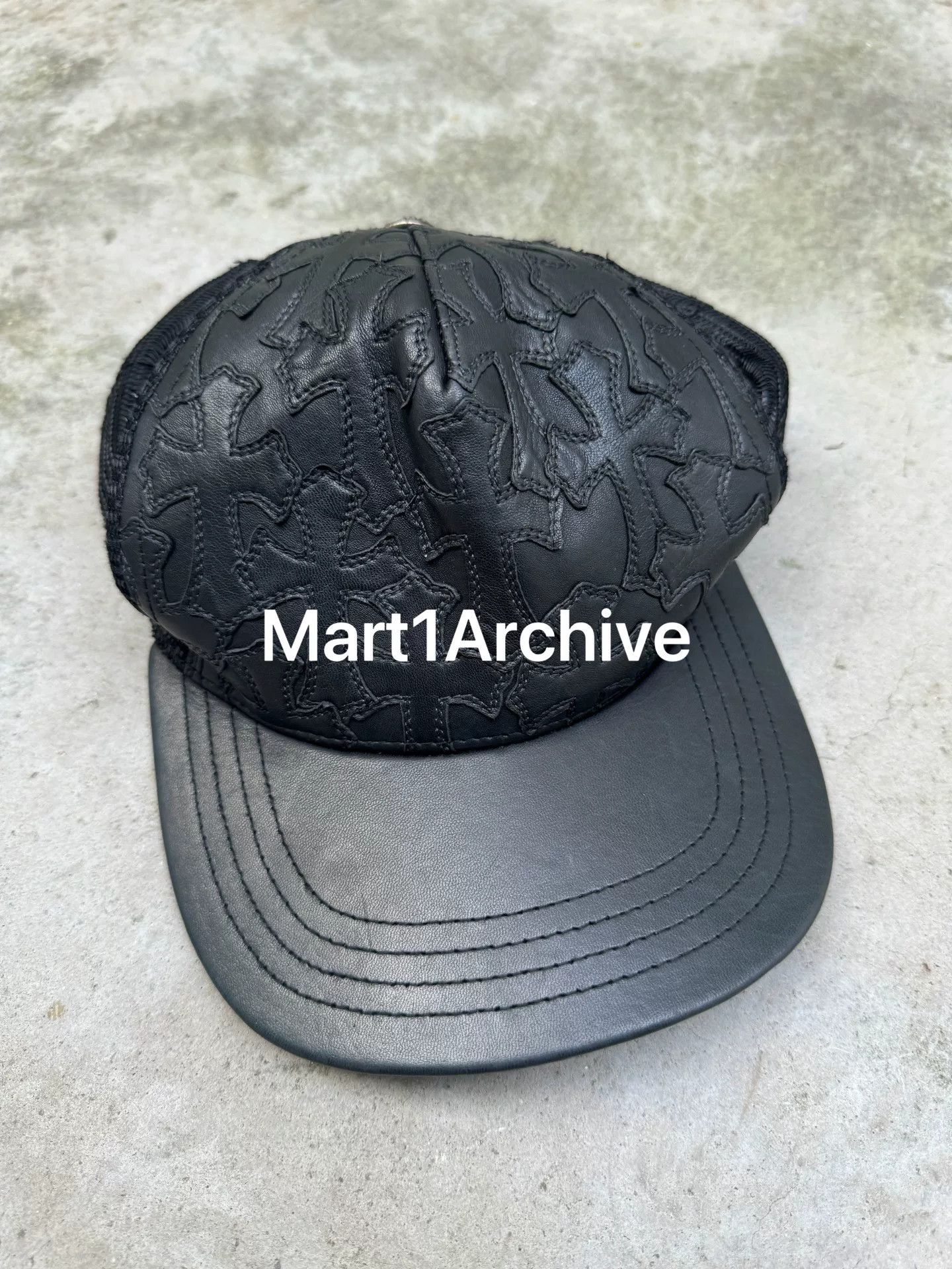 Chrome Hearts Chrome Hearts Cross Print Leather Baseball Cap Size ONE SIZE - 1 Thumbnail