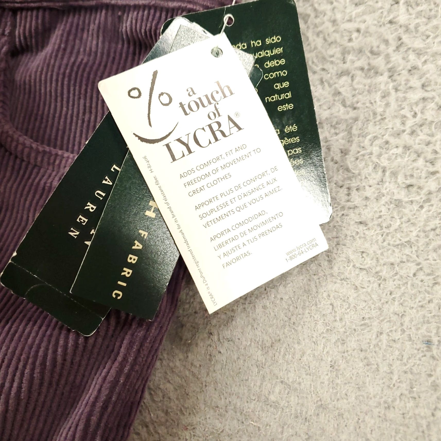 Ralph Lauren VINTAGE? New Ralph Lauren Corduroy Pants Womens 6 Purple Classic Straight NWT LRL Size 28" / US 6 / IT 42 - 6 Thumbnail