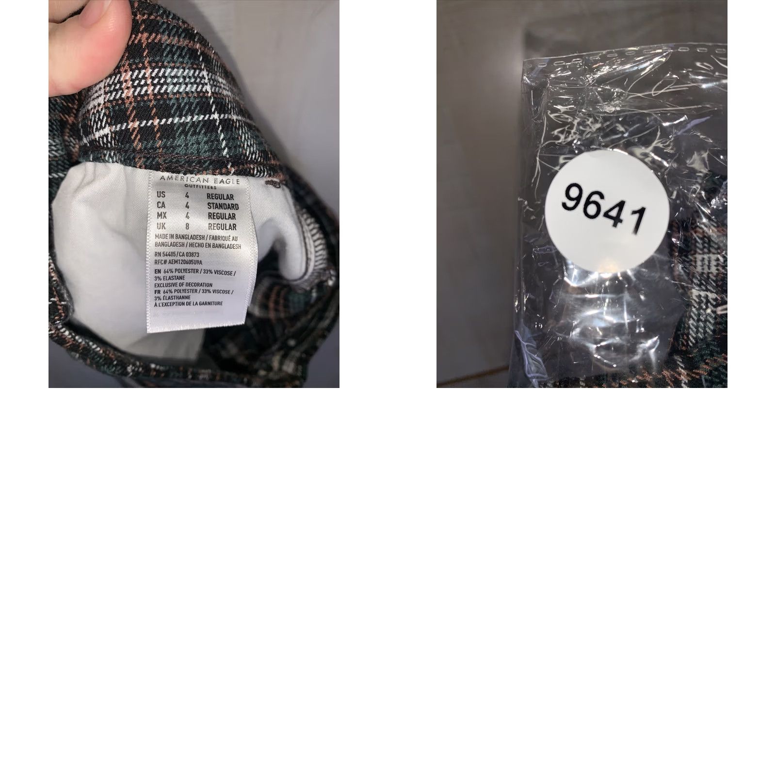 American Eagle Outfitters American Eagle Outfitters Super Hi Rise Stretch Trouser Plaid Pants Women’s Size 4-9641 Jeans, Dress Pants, Slim, Multicolor, 70s 80s, Women Size 27" / US 4 / IT 40 - 8 Thumbnail