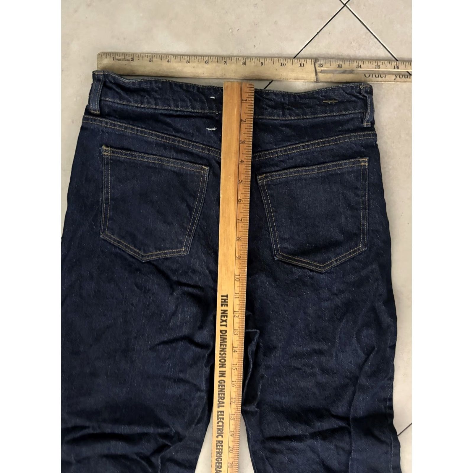 Vintage Habitual Jeans Womens 8 Dark Wash Seamed Straight Leg Cropped Hem Denim Zip Pockets 5-Pocket Womens Mens Girls 90s? Size 30" / US 8 / IT 44 - 6 Thumbnail