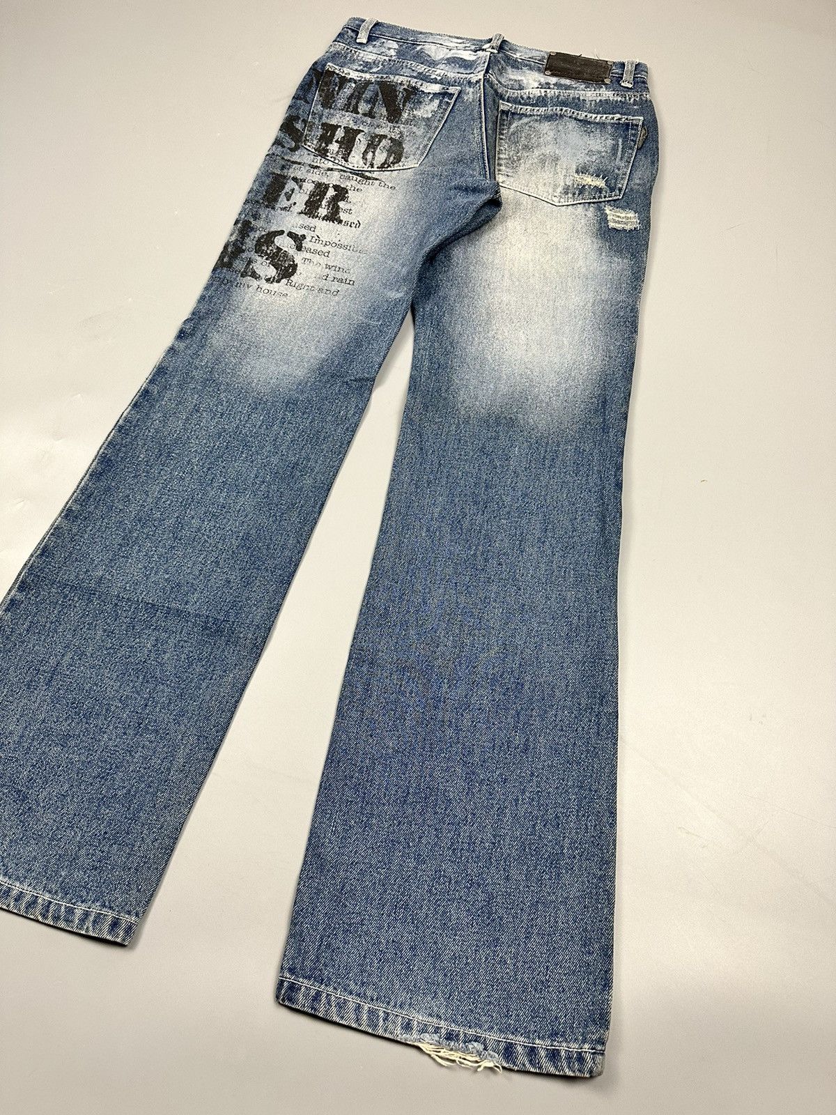 If Six Was Nine Distressed Vintage Bernings-Sho Flared Denim Size US 29 - 4 Thumbnail