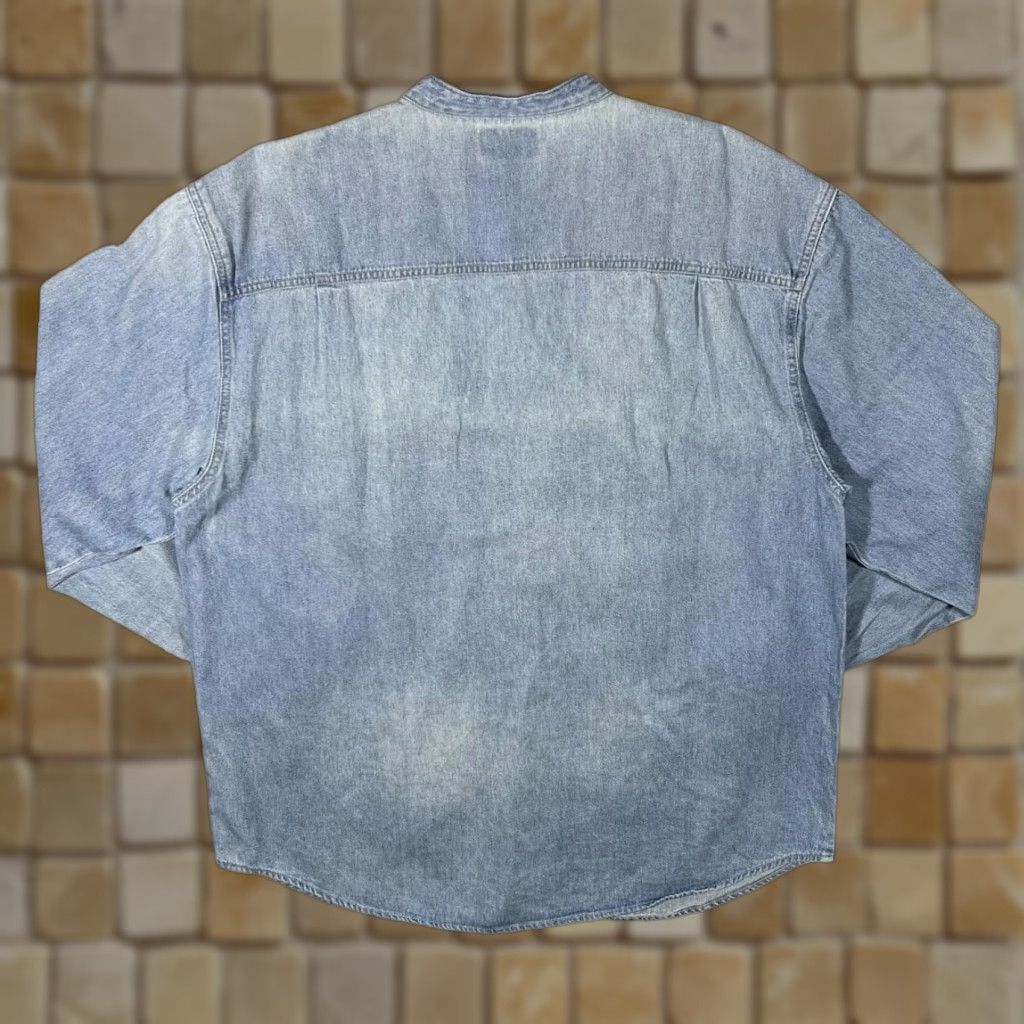 Denime VINTAGE John Baner Blue Denim Cowboy Western Grandad Collar Long Sleeve Shirt XL Size US XL / EU 56 / 4 - 1 Thumbnail