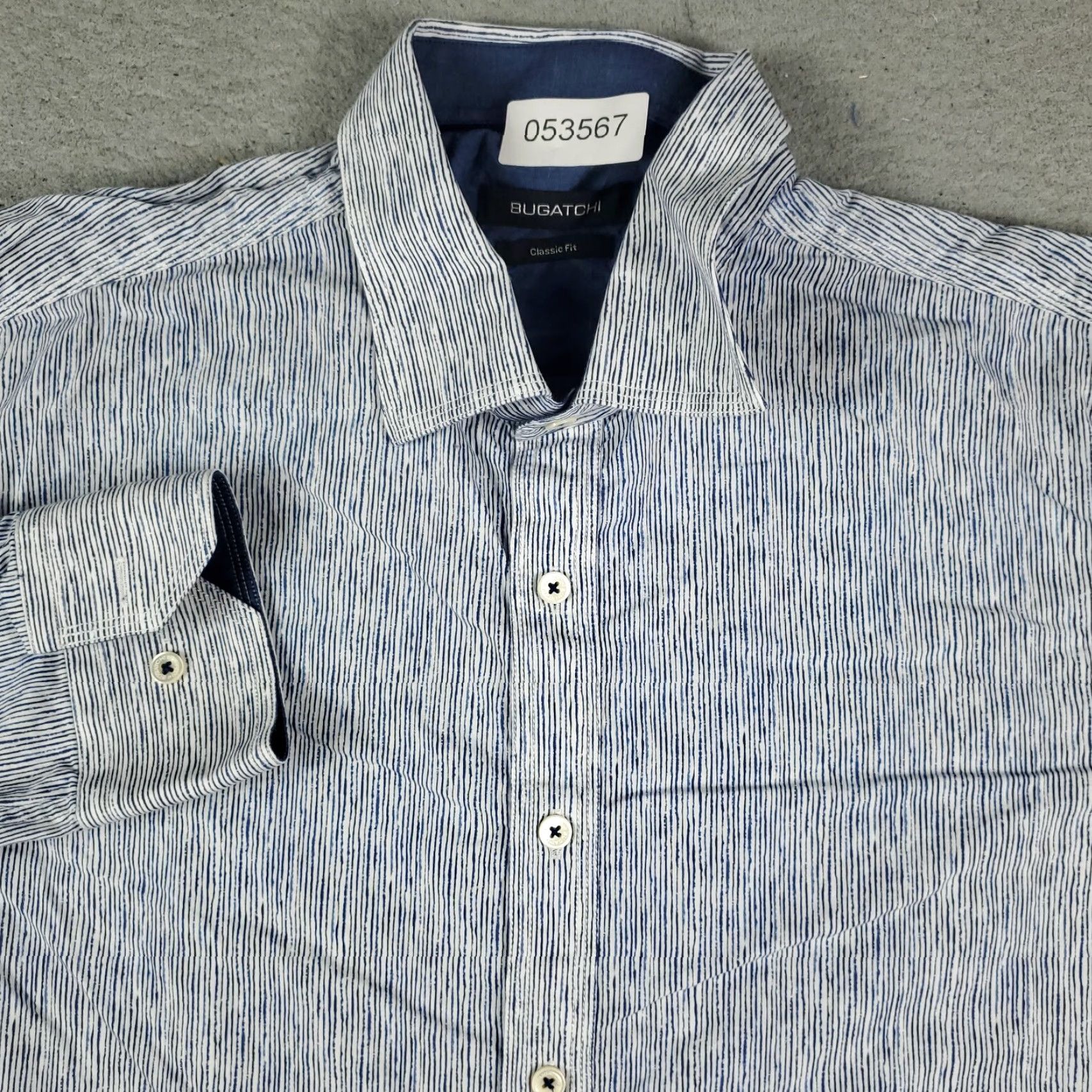 BUGATCHI Bugatchi Uomo Button-Up Shirt Mens Size Large Brown Striped Classic Fit Button Up Run Short Collar Style Point Collared High-Quality? Size US L / EU 52-54 / 3 - 2 Thumbnail