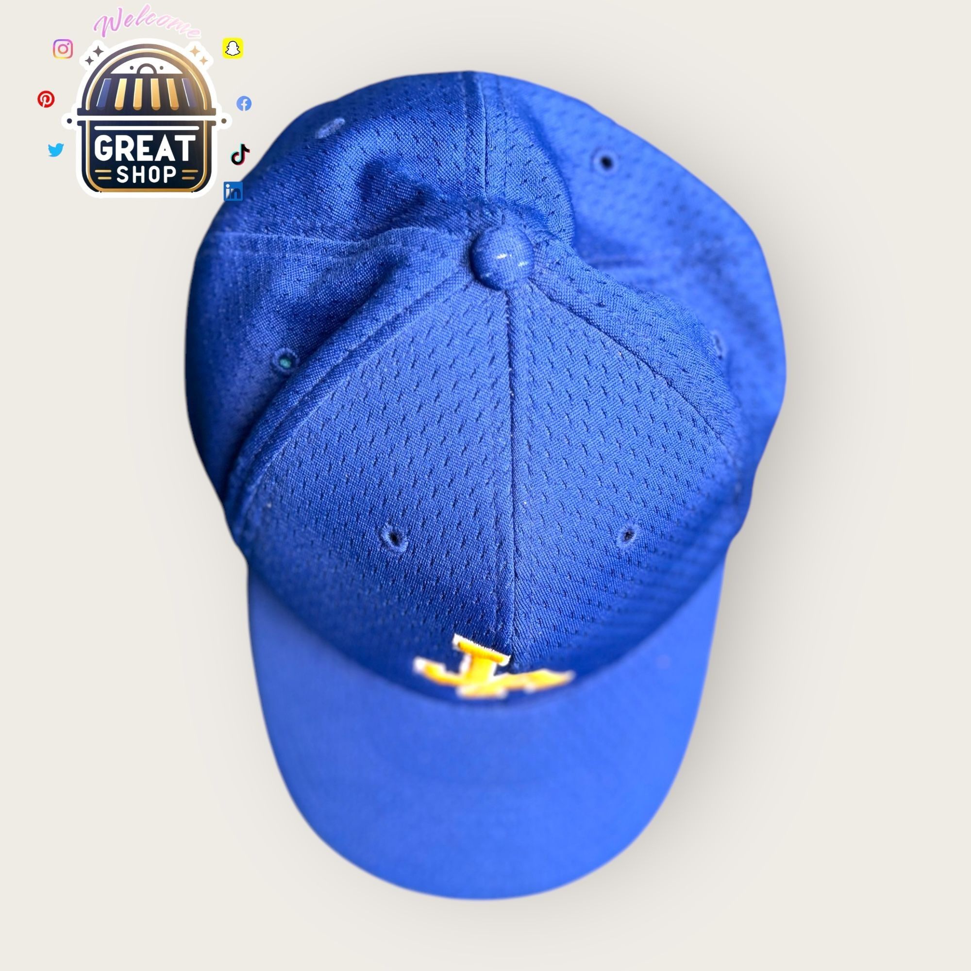 Other Adjustable Blue Sports Cap W/ Yellow JA Embroidery Breathabl Size ONE SIZE - 4 Thumbnail
