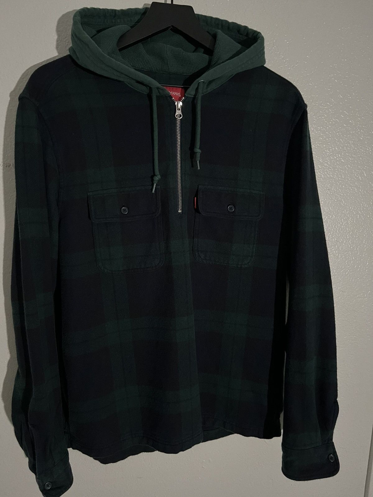 Supreme Supreme half zip hooded flannel 2016 Size US M / EU 48-50 / 2 - 1 Thumbnail