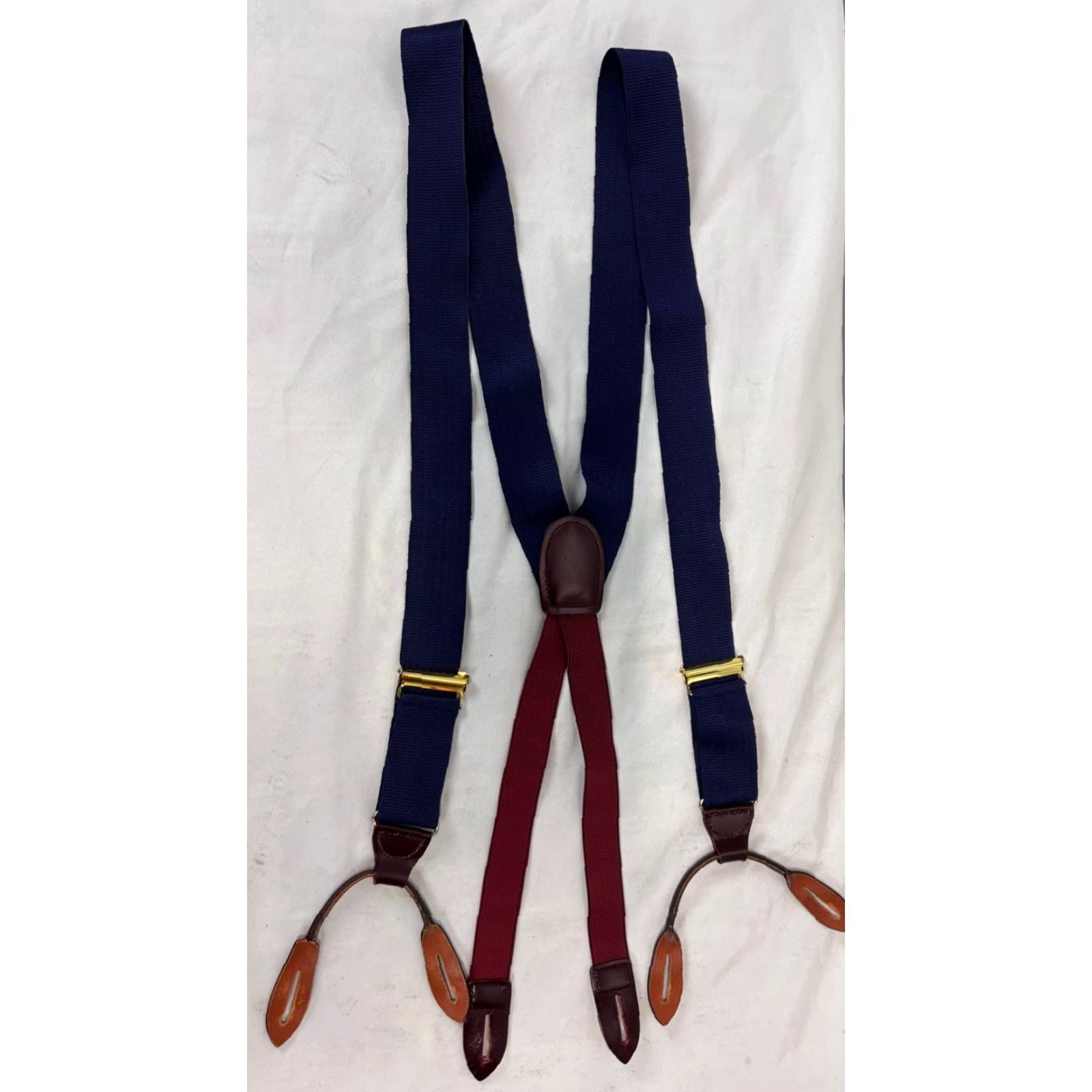 Cole Haan COLE HAAN Blue Suspenders Men Pre-owned Size ONE SIZE - 2 Thumbnail