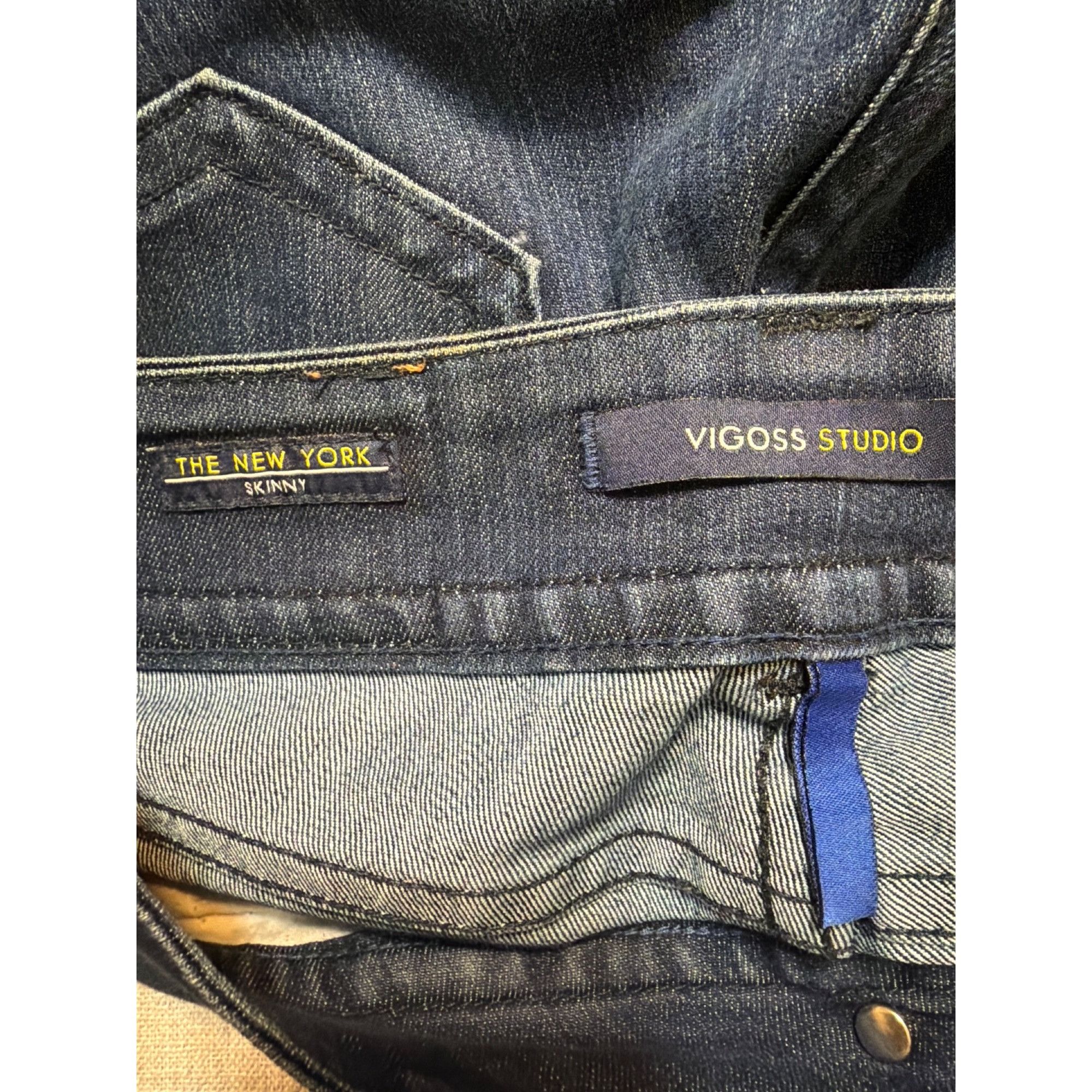 Other Vigoss Studio New York Skinny Jeans Dark Wash Denim 2 Button Size 27" / US 4 / IT 40 - 5 Thumbnail