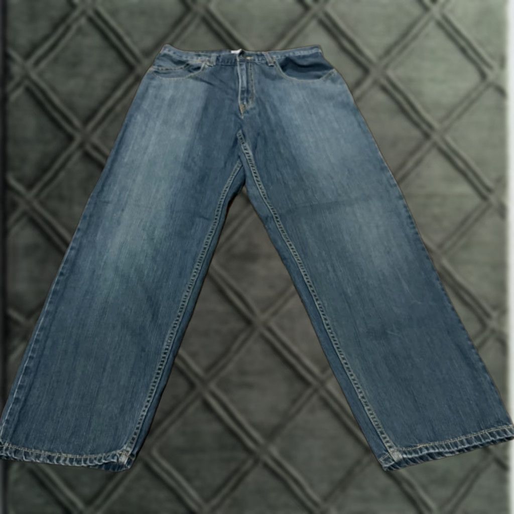 Levi's VINTAGE Levi's SilverTab Baggy Jeans Mens Dark Wash Denim Pants W32 L30 Relaxed Inseam 30" Blue Cotton Jeans Mens Size US 32 / EU 48 - 1 Thumbnail