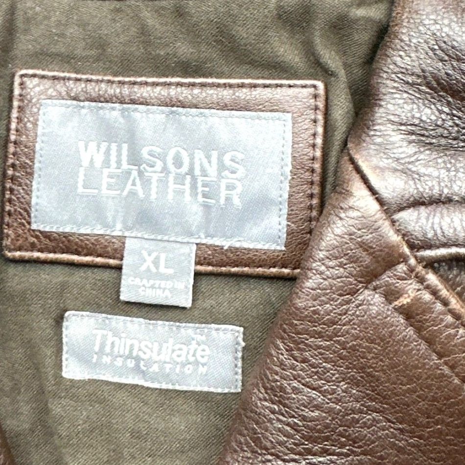 Vintage Wilsons Leather Thinsulate Coat Mens XL Brown Removable Liner Button Pockets Coat Overcoat Mens XL Brown Thinsulate Wilsons Leather Size US XL / EU 56 / 4 - 3 Thumbnail