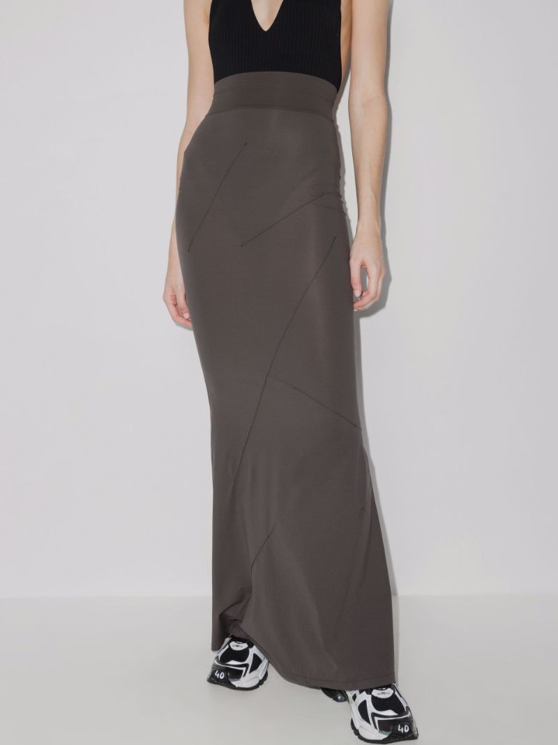 (di)vision o1mle1224 Mesh Maxi Skirt in Dark Grey Size 26" / US 2 / IT 38 - 2 Thumbnail
