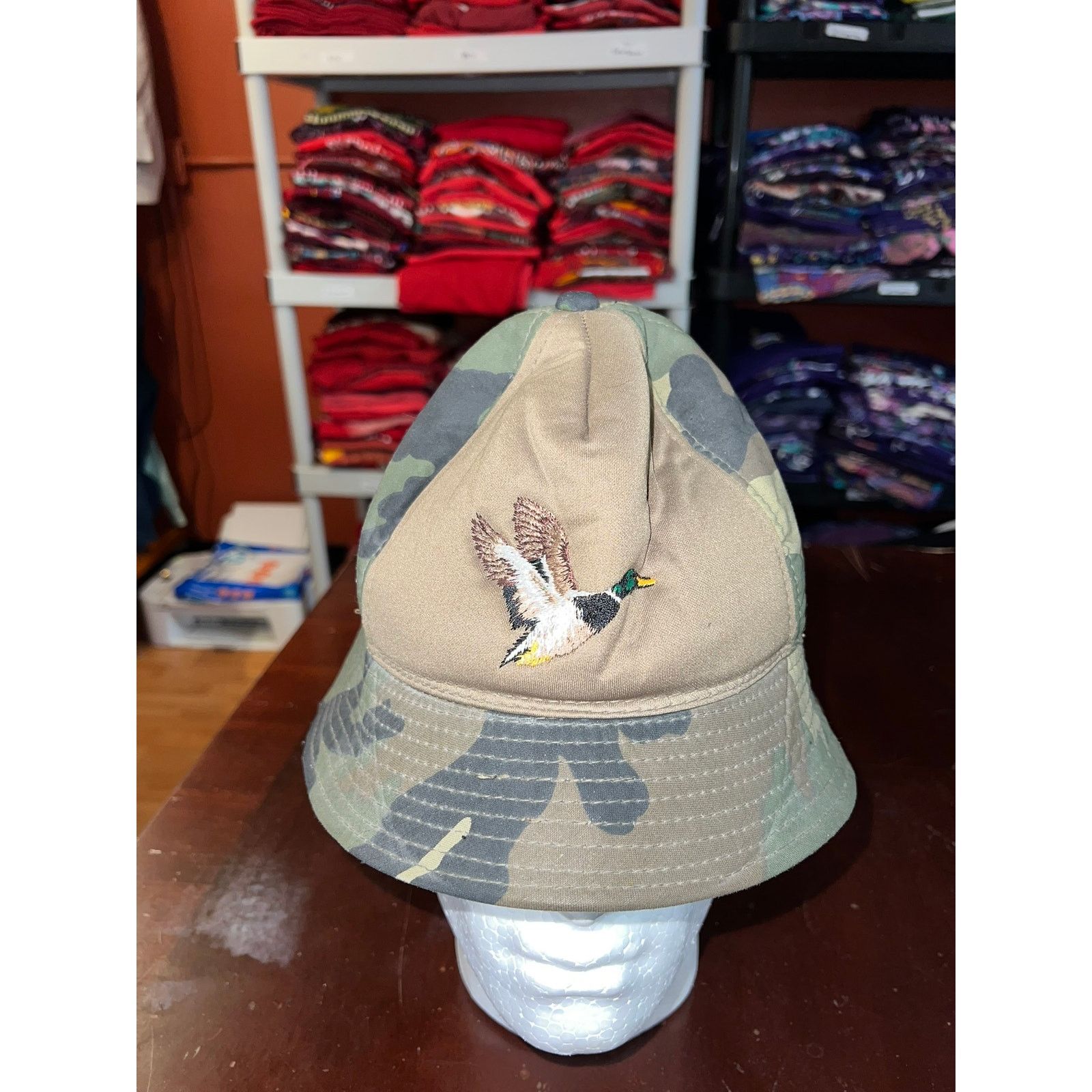 Winchester Vintage Winchester Camo Bucket Hat Duck Hunting Green 90s OS Size ONE SIZE - 2 Thumbnail