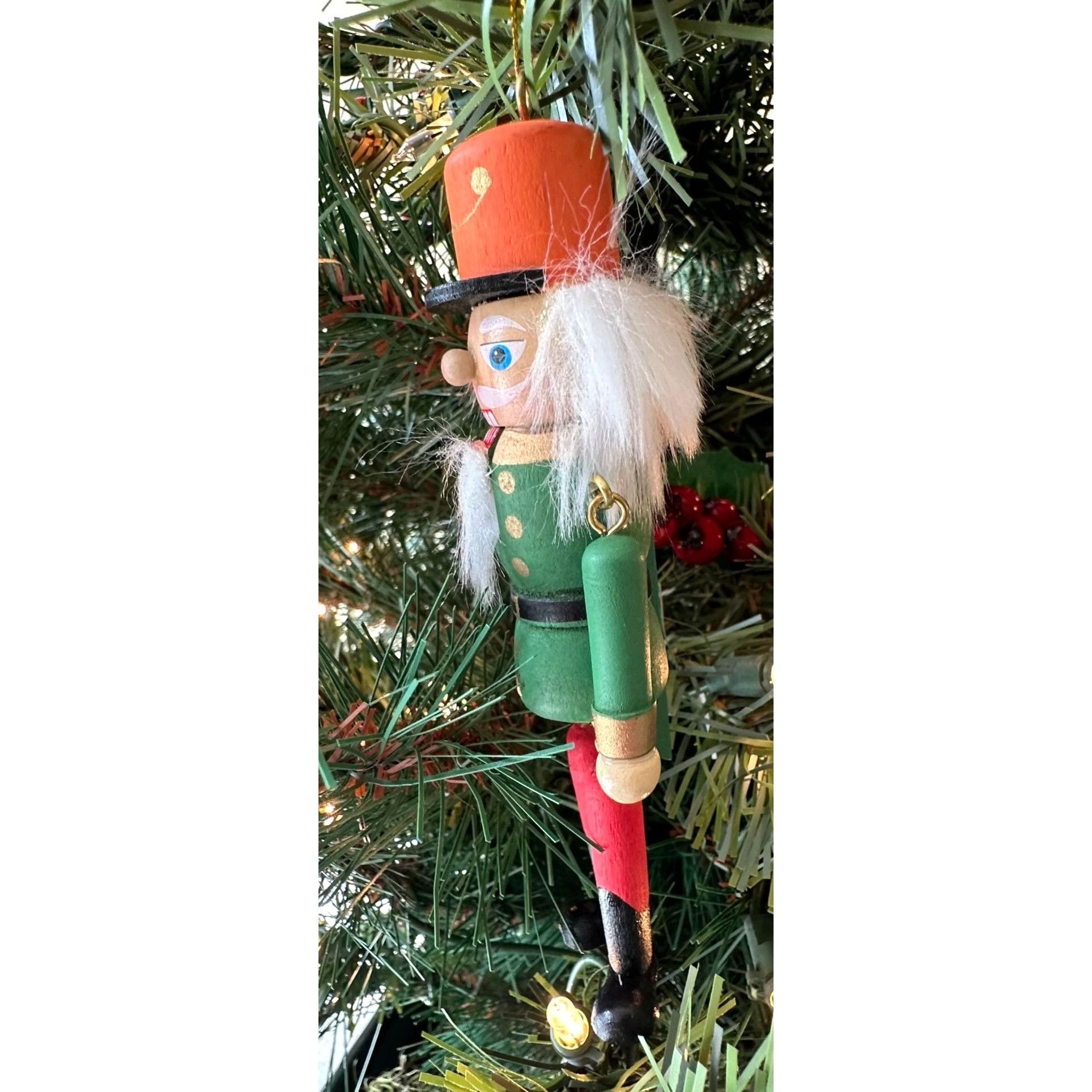 Vintage NWOT VTG Nutcracker Christmas Ornament Wooden Dangling Arms Size ONE SIZE - 4 Thumbnail