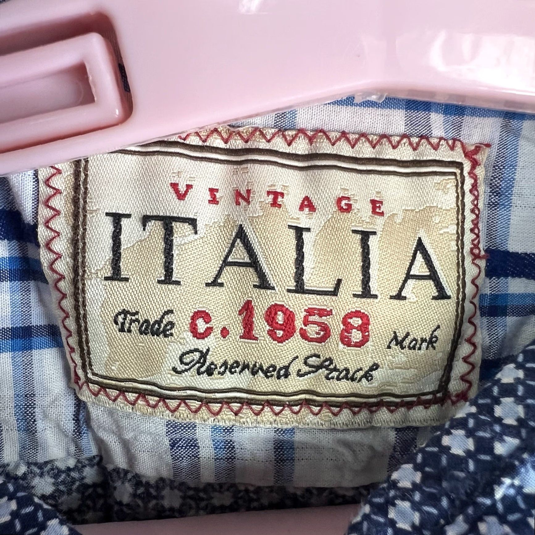 Tallia Italia Shirt XL Blue Geometric Print Long Sleeve Button-Up Mens Size US XL / EU 56 / 4 - 5 Thumbnail