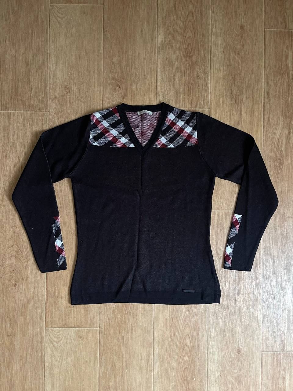Vintage Burberry Brit Cotton Nova Check Sweater Sz L