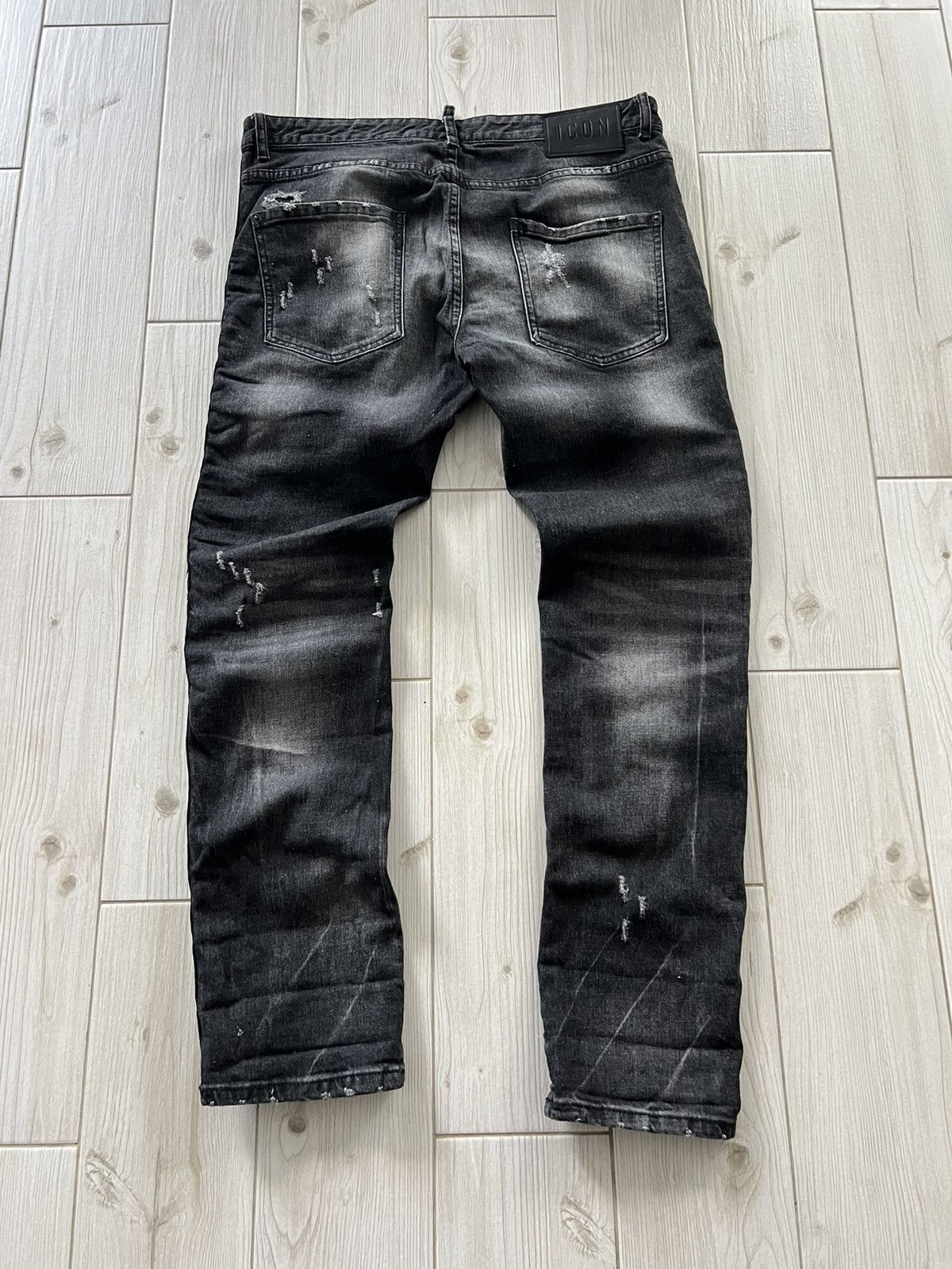 Dsquared2 DSQUARED2 Size 52 Black Distressed Denim Button Fly Jeans Size US 36 / EU 52 - 4 Thumbnail