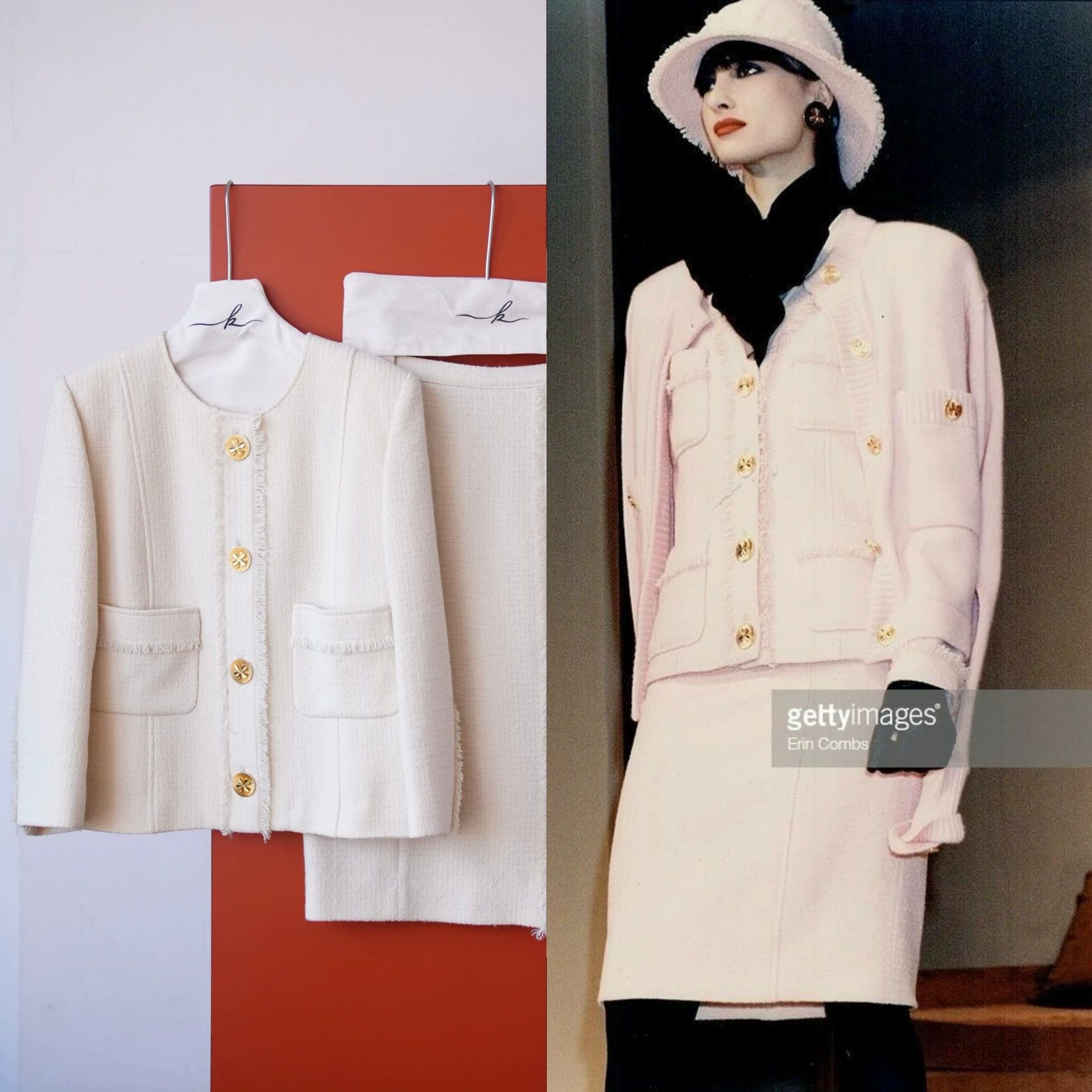 Chanel Chanel 1986 Runway Clover Gold Button Wool Tweed Suit Skirt Set Fr40 Size M / US 6-8 / IT 42-44 - 2 Thumbnail
