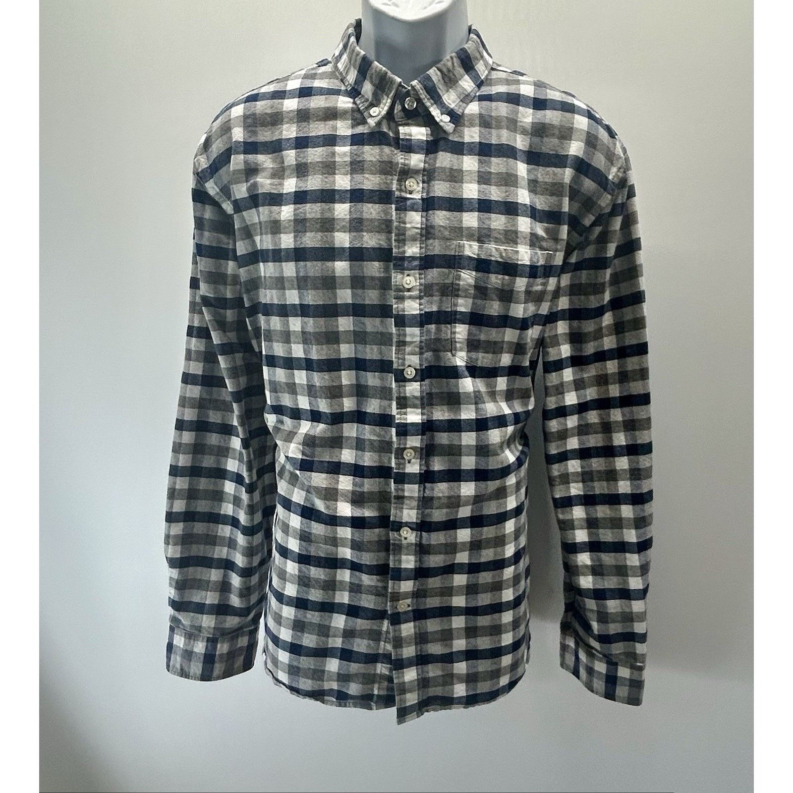 Old Navy Old Navy Men’s Gray Plaid Slim Fit The Classic Shirt XXL Size US XXL / EU 58 / 5 - 1 Thumbnail