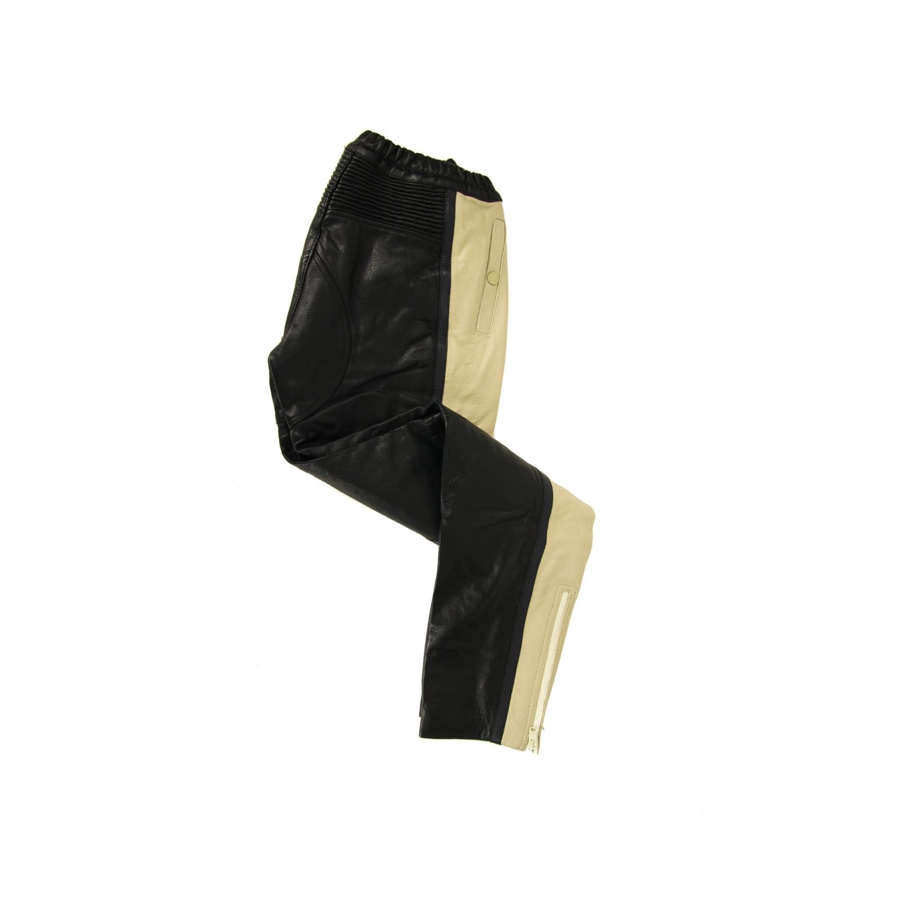 image of Yeezy Season 5 Women's Leather Pants in Ink/Luna/Jupiter (Size 26)