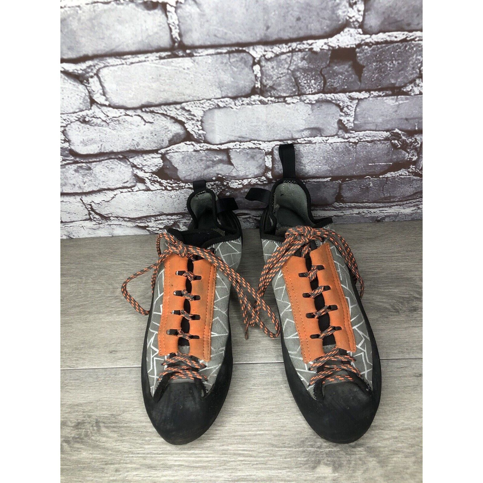 Other Climb X Grey Synthetic Orange Lace Black Climbing Shoes Men Size US 11 / EU 44 - 11 Thumbnail