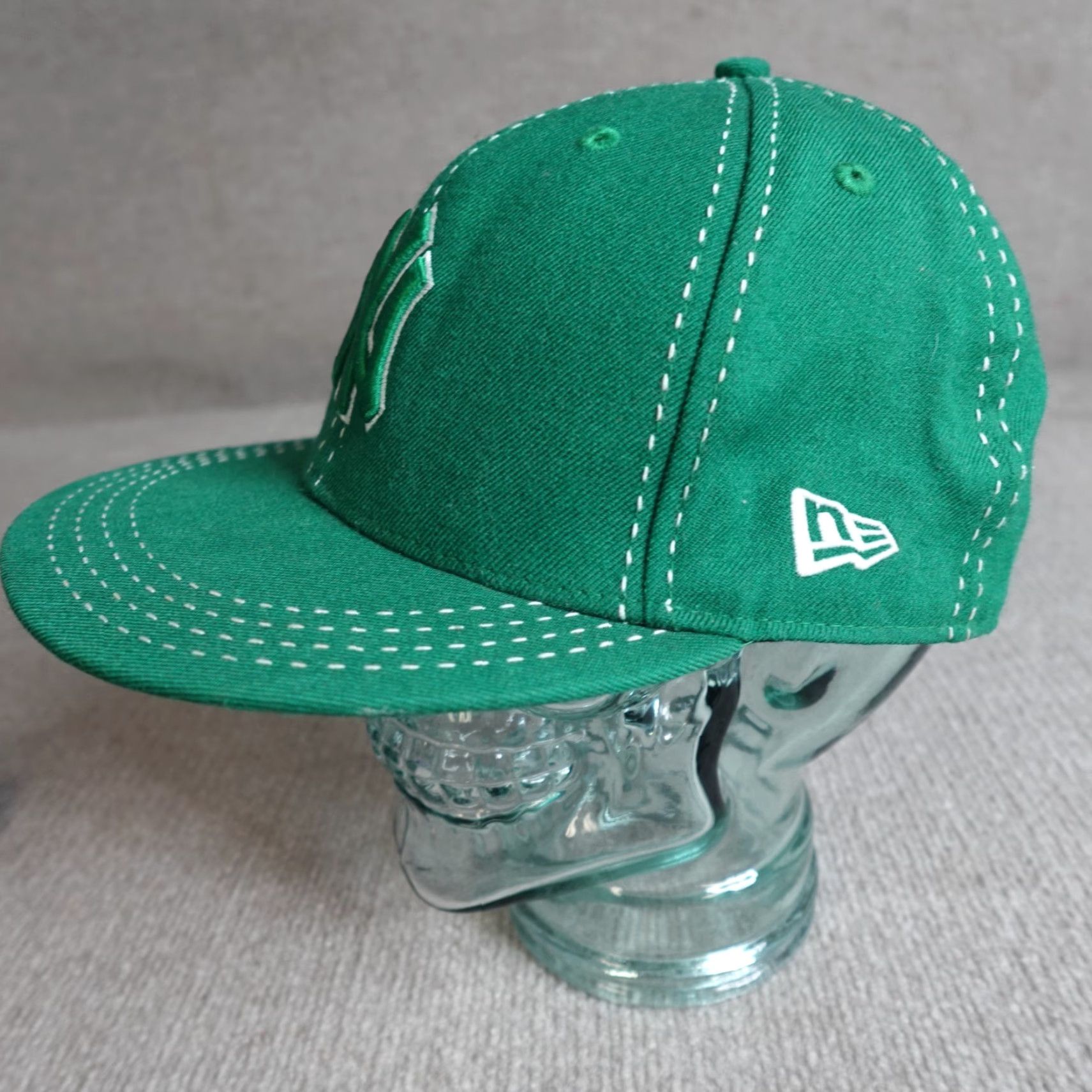 New Era New Era New York Yankees Hat Green Fitted 7 5/8 Wool Baseball Cap Mens 100% Wool Knitted Stitching St. Patrick's Pin Tight Fit Vintage No Size ONE SIZE - 7 Thumbnail