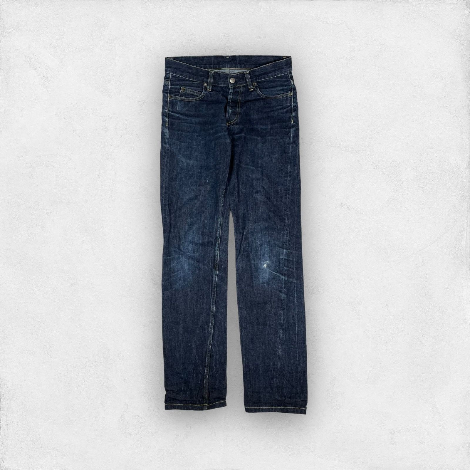 Carhartt × Vintage Carhartt Men's Navy Cotton Denim Straight Texas Pants 29x32 Size US 29 - 2 Thumbnail