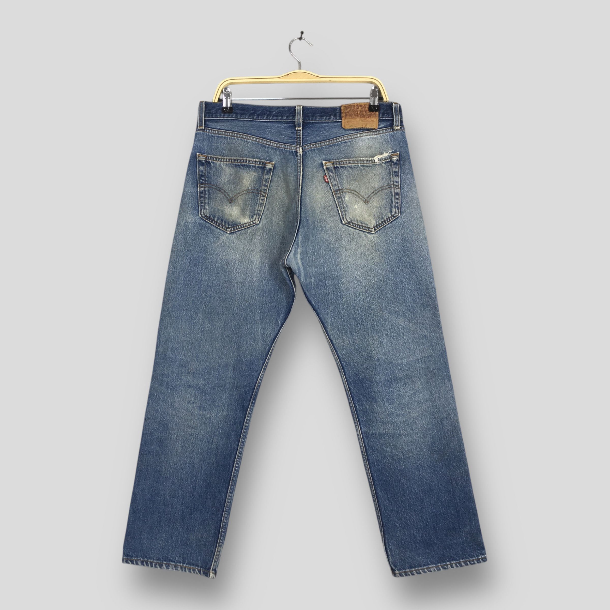 Levi's Size 33x27 Vintage 90s Levi's 501 Straight Cut Denim S973 Size US 33 - 7 Thumbnail