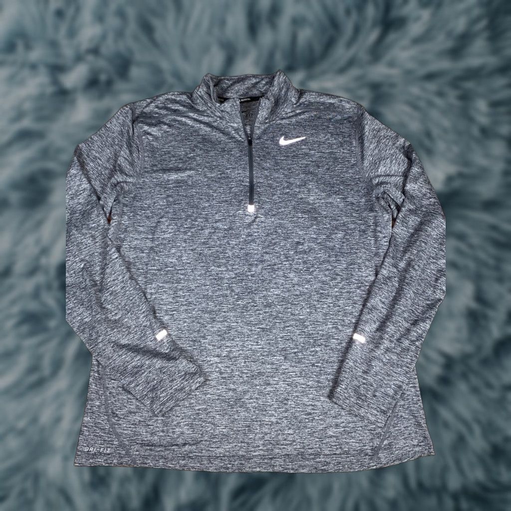 Nike Nike Dri Fit Running 1/4 Zip Long Sleeve Heather Gray Shirt Mens XL Size US XL / EU 56 / 4 - 1 Thumbnail