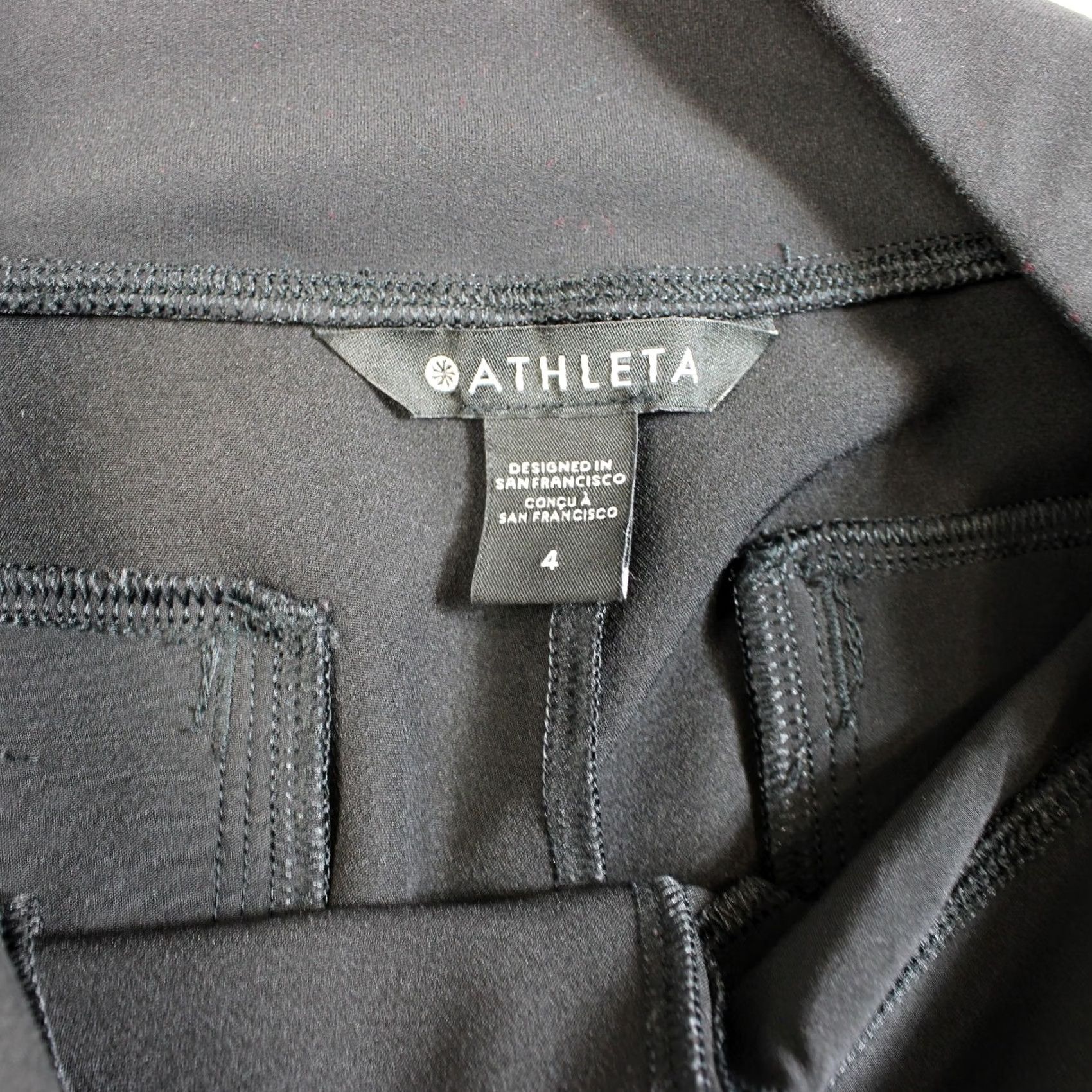 Athleta Athleta Pants Women 4 Black Ankle Straight Leg Elastic Waist Stretch Office Crop Women's Pants Size 27" / US 4 / IT 40 - 3 Thumbnail